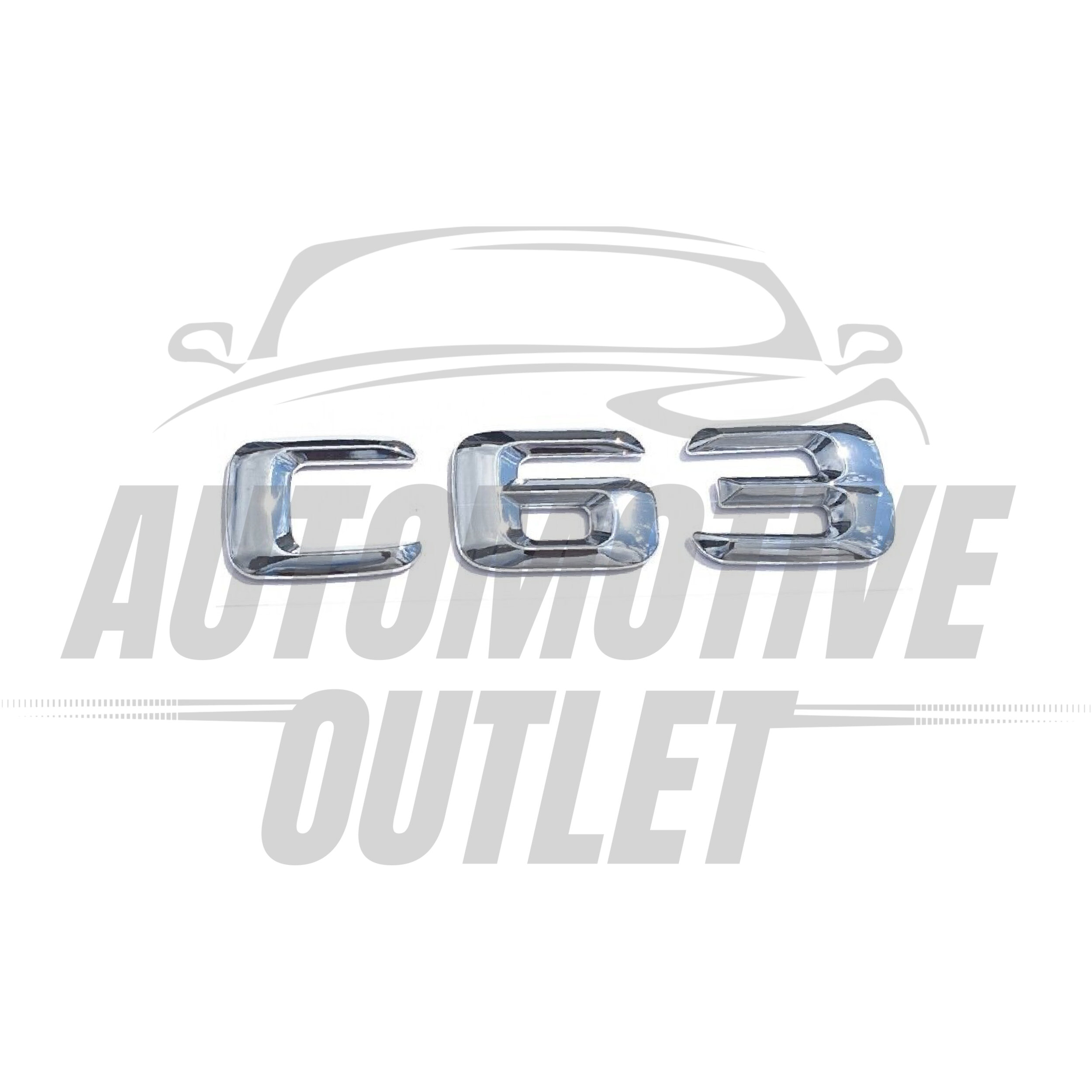 C63-CH Lettering Rear Boot Lid Trunk Badge Emblem For Mercedes-Benz C-Class, Chrome 2