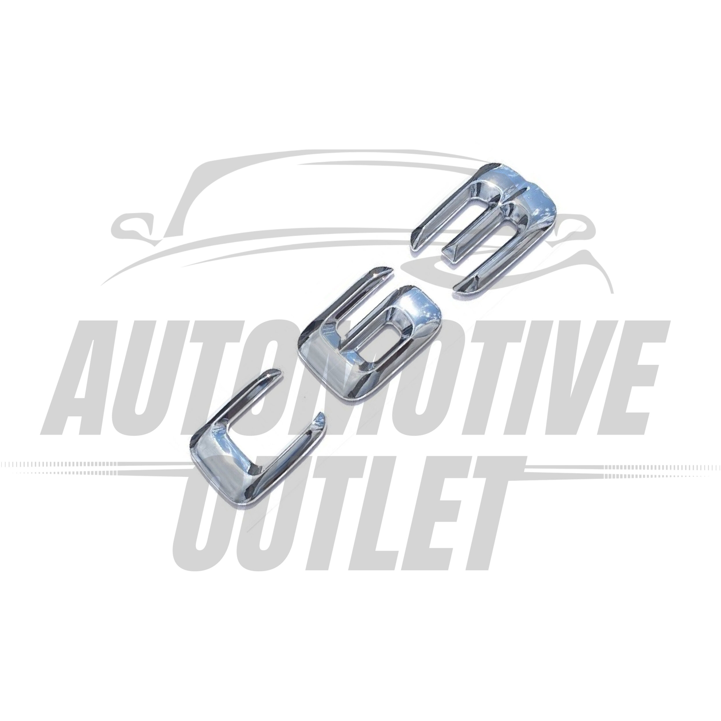 C63-CH Lettering Rear Boot Lid Trunk Badge Emblem For Mercedes-Benz C-Class, Chrome 3