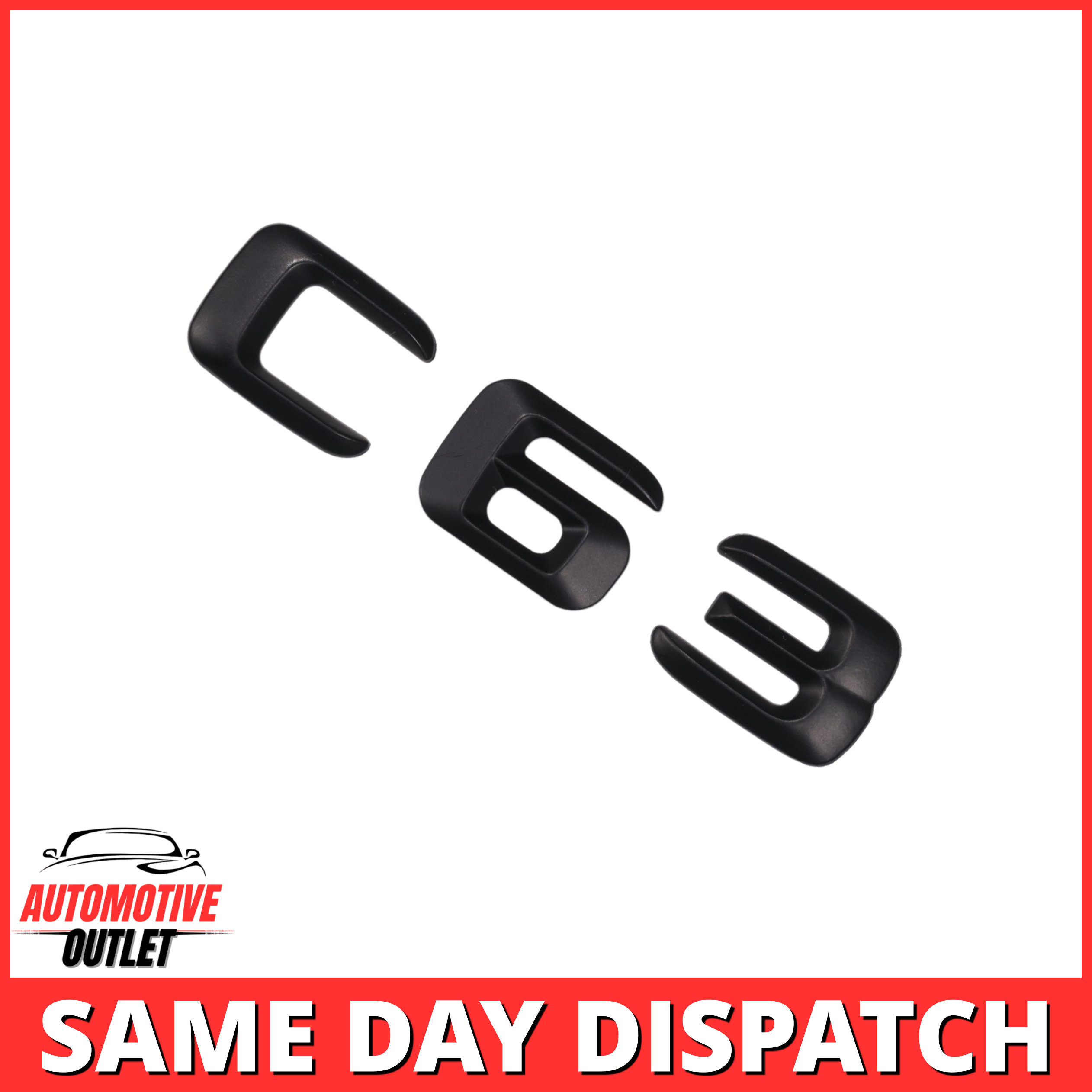 C63-MB Lettering Rear Boot Lid Trunk Badge Emblem For Mercedes-Benz C-Class, Matt Black