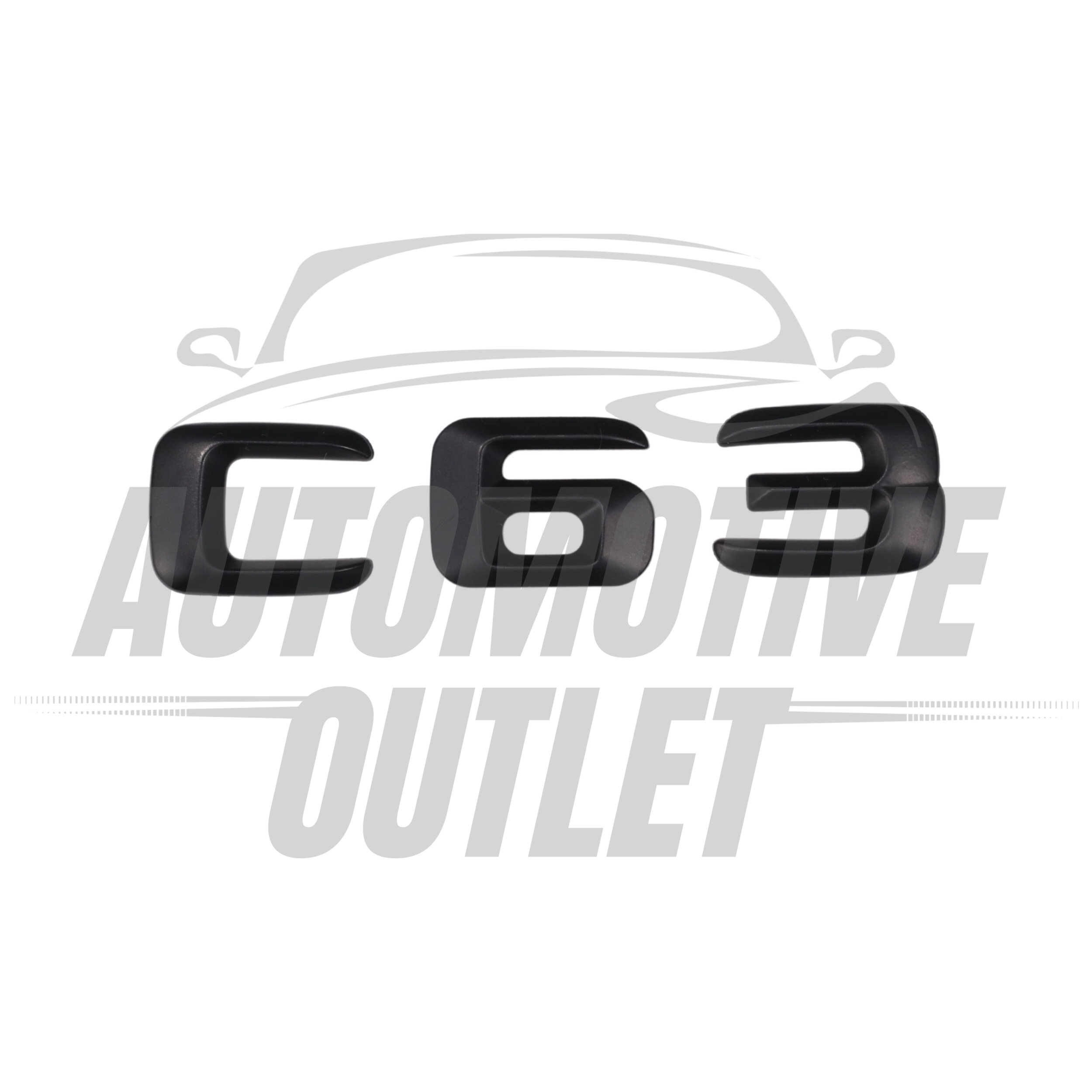 C63-MB Lettering Rear Boot Lid Trunk Badge Emblem For Mercedes-Benz C-Class, Matt Black 2