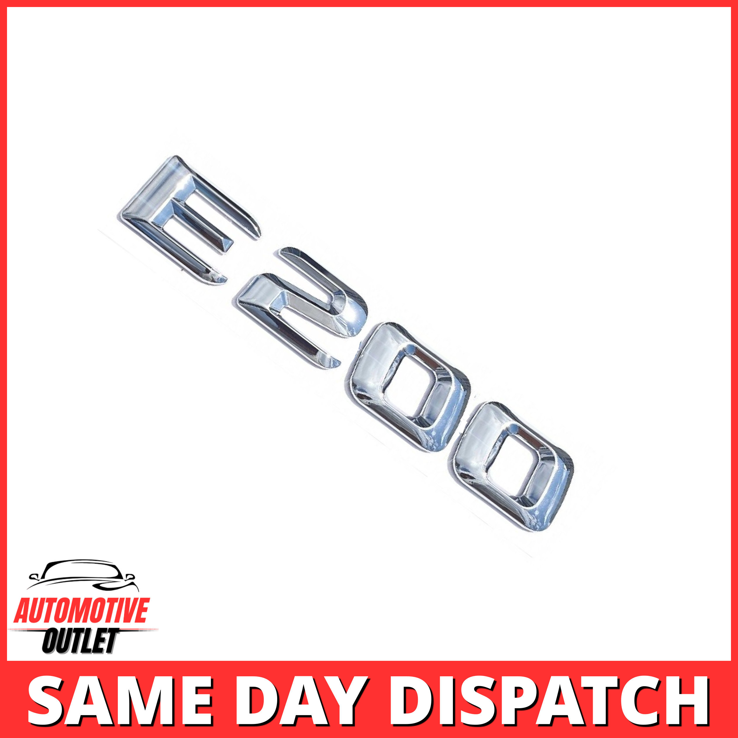 E200-CH Lettering Rear Boot Lid Trunk Badge Emblem For Mercedes-Benz E-Class, Chrome