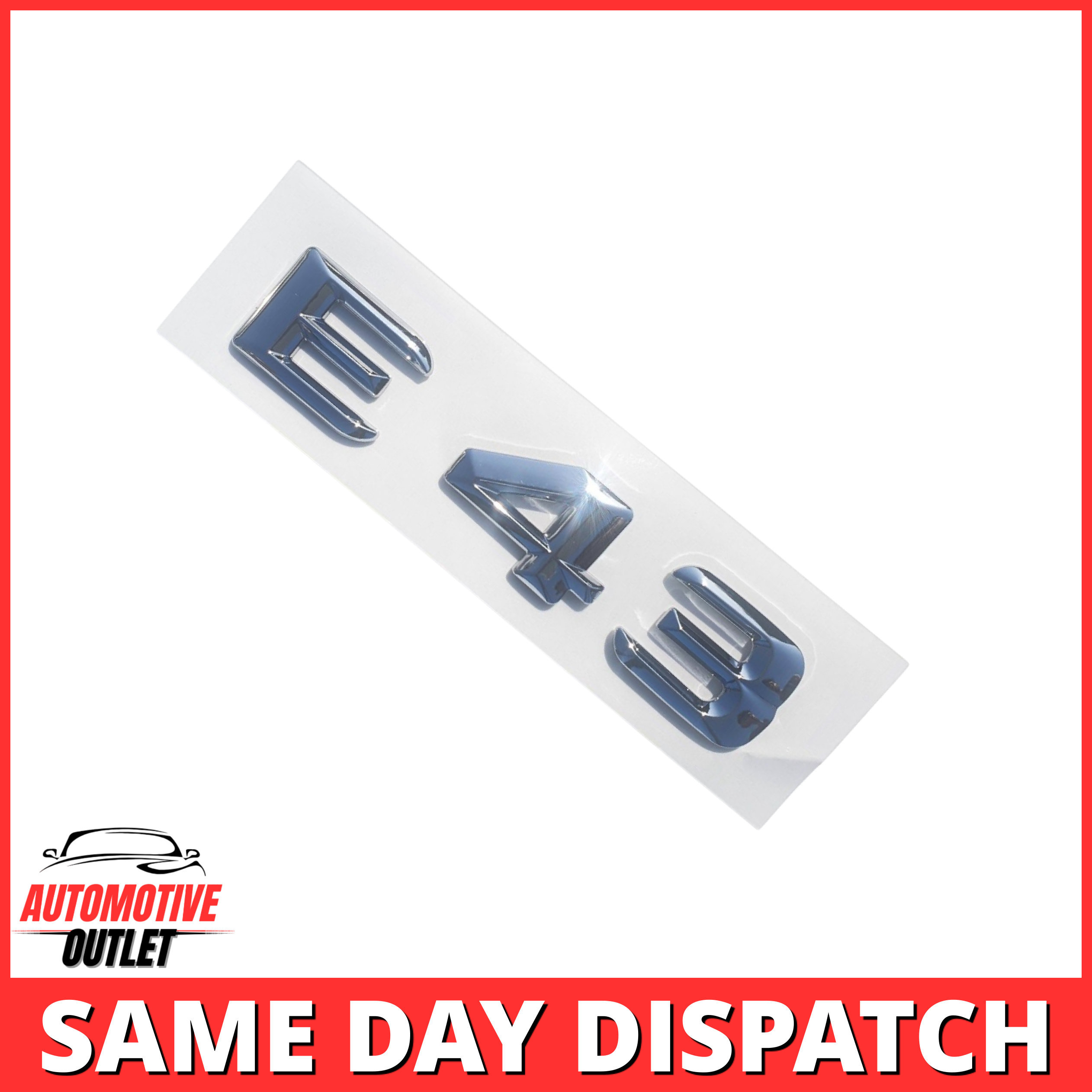 E43-CH Lettering Rear Boot Lid Trunk Badge Emblem For Mercedes-Benz E-Class, Chrome
