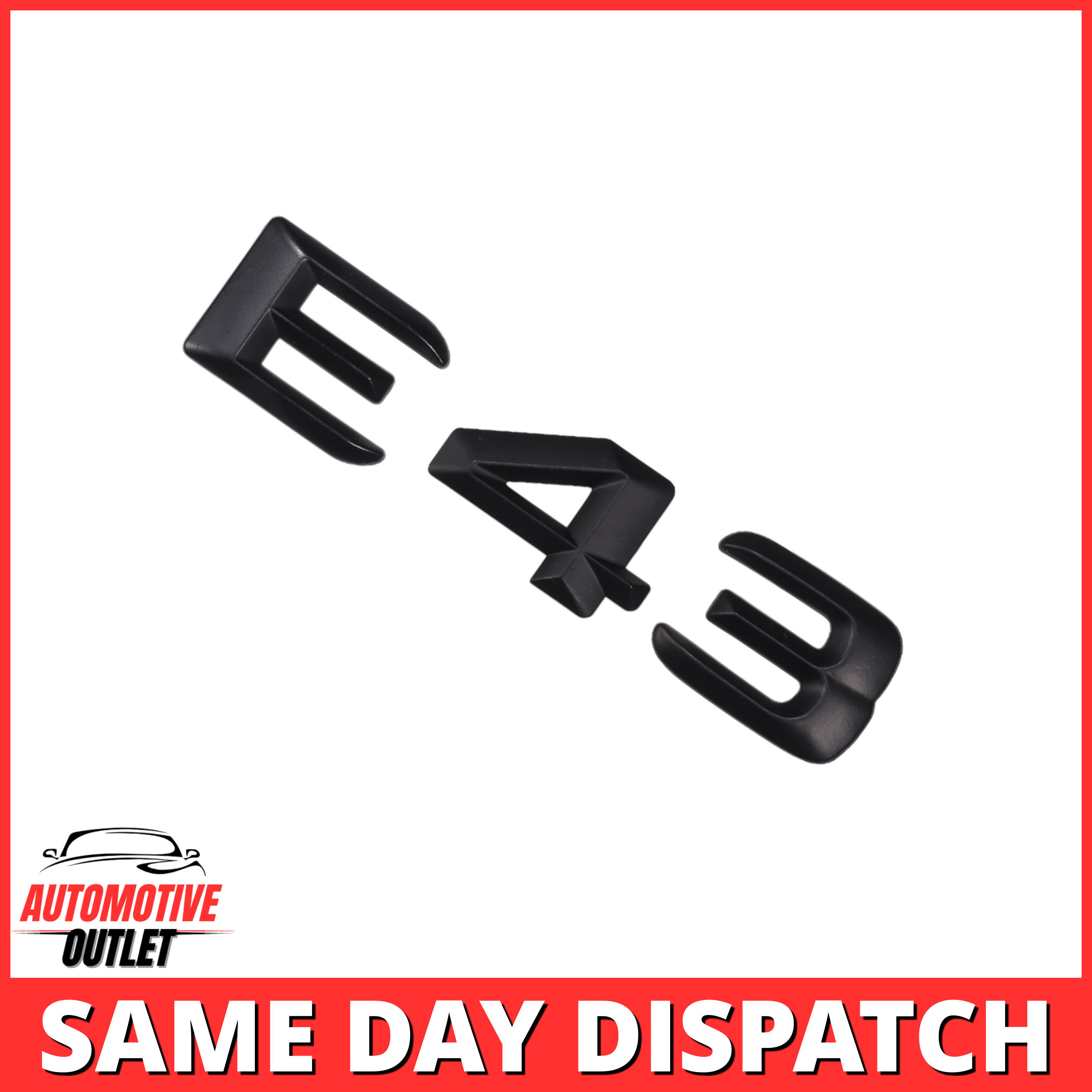 E43-MB Lettering Rear Boot Lid Trunk Badge Emblem For Mercedes-Benz E-Class, Matt Black