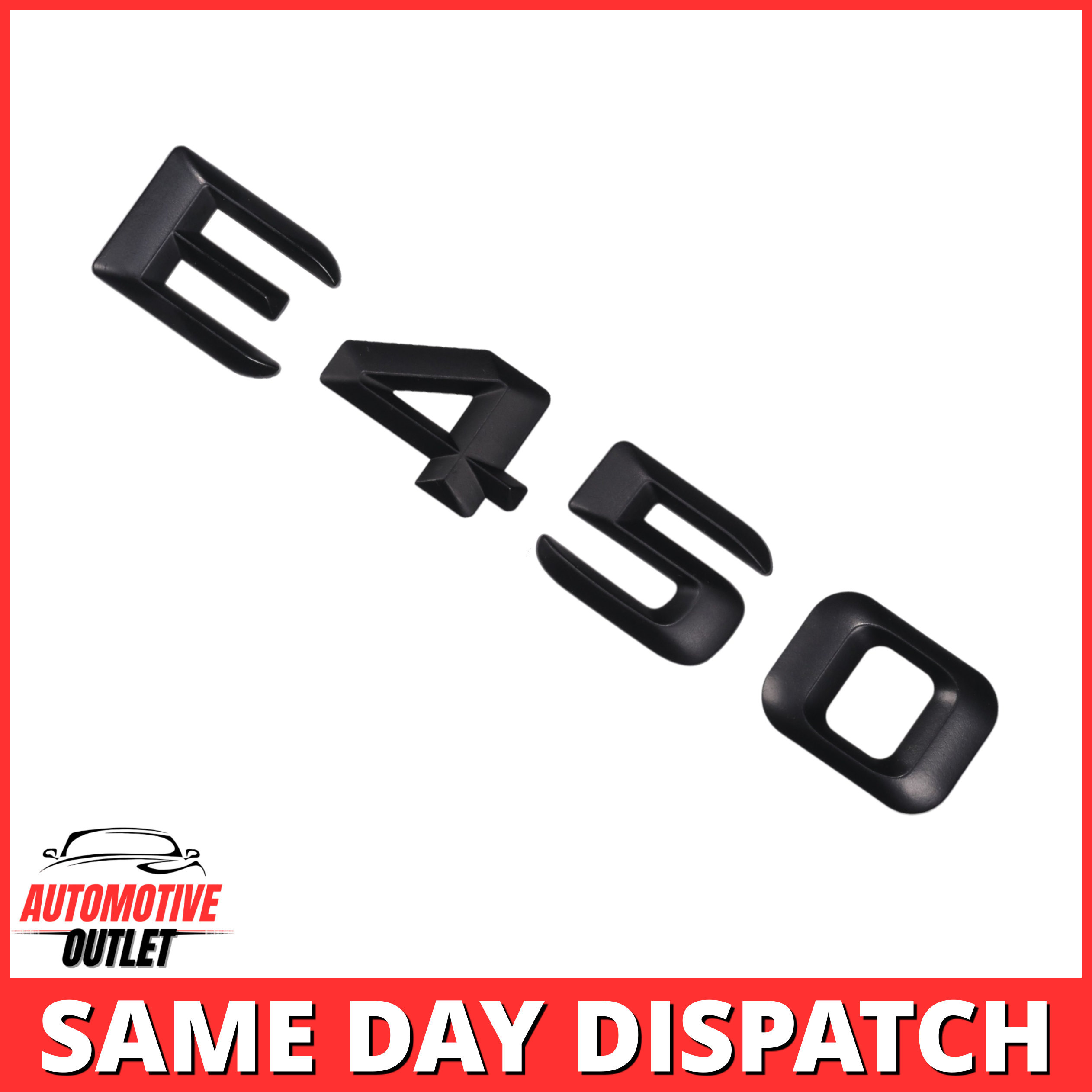 E450-MB Lettering Rear Boot Lid Trunk Badge Emblem For Mercedes-Benz E-Class, Matt Black