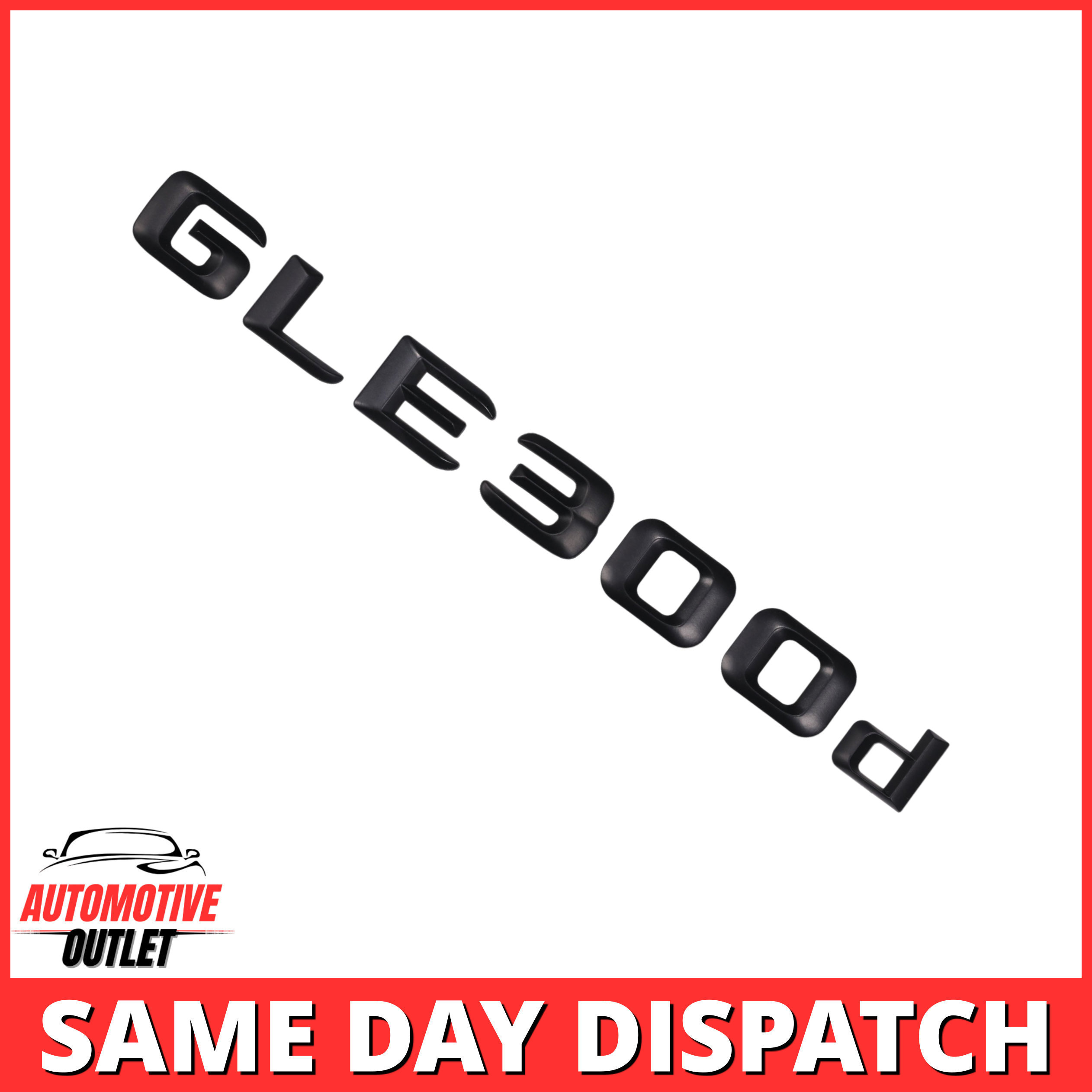GLE300D-MB Lettering Rear Boot Lid Trunk Badge Emblem For Mercedes-Benz GLE, Matt Black