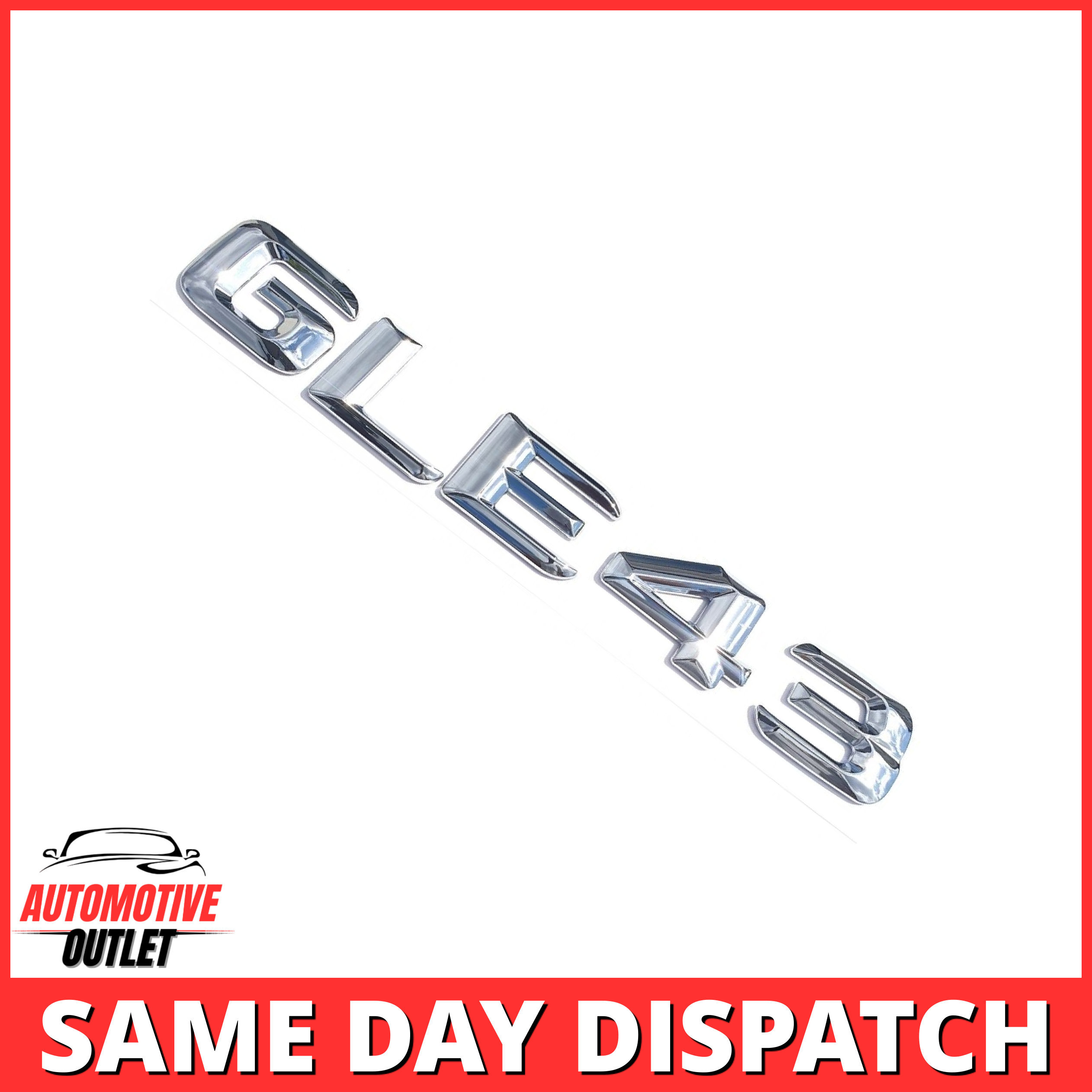 GLE43-CH Lettering Rear Boot Lid Trunk Badge Emblem For Mercedes-Benz GLE, Chrome