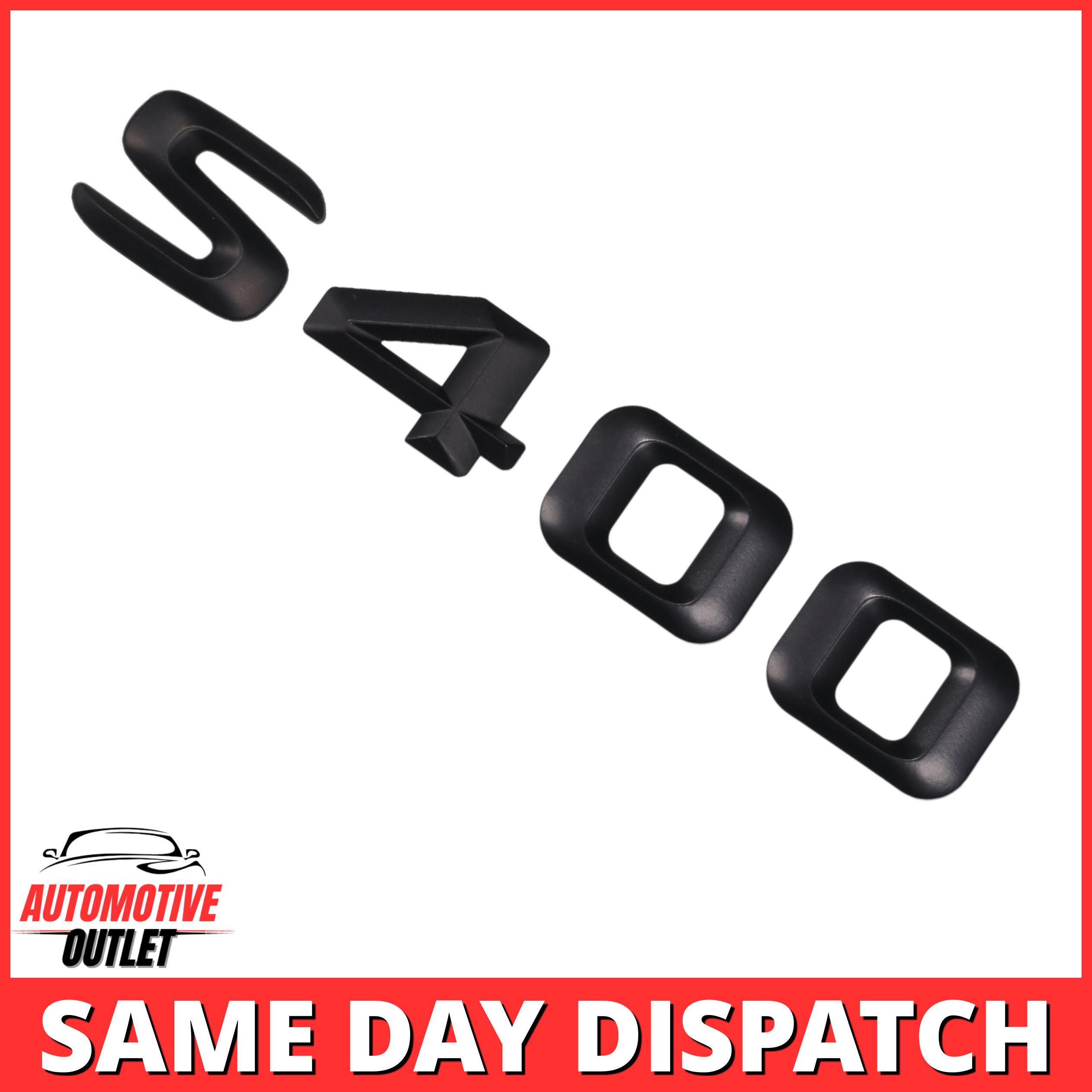 S400-MB Lettering Rear Boot Lid Trunk Badge Emblem For Mercedes-Benz S-Class, Matt Black