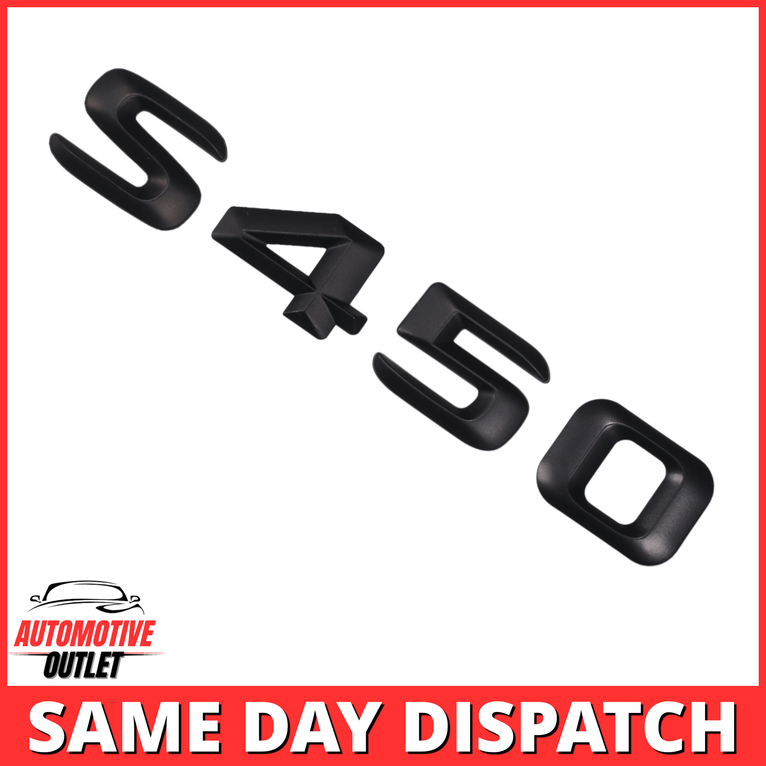 S450-MB Lettering Rear Boot Lid Trunk Badge Emblem For Mercedes-Benz S-Class, Matt Black