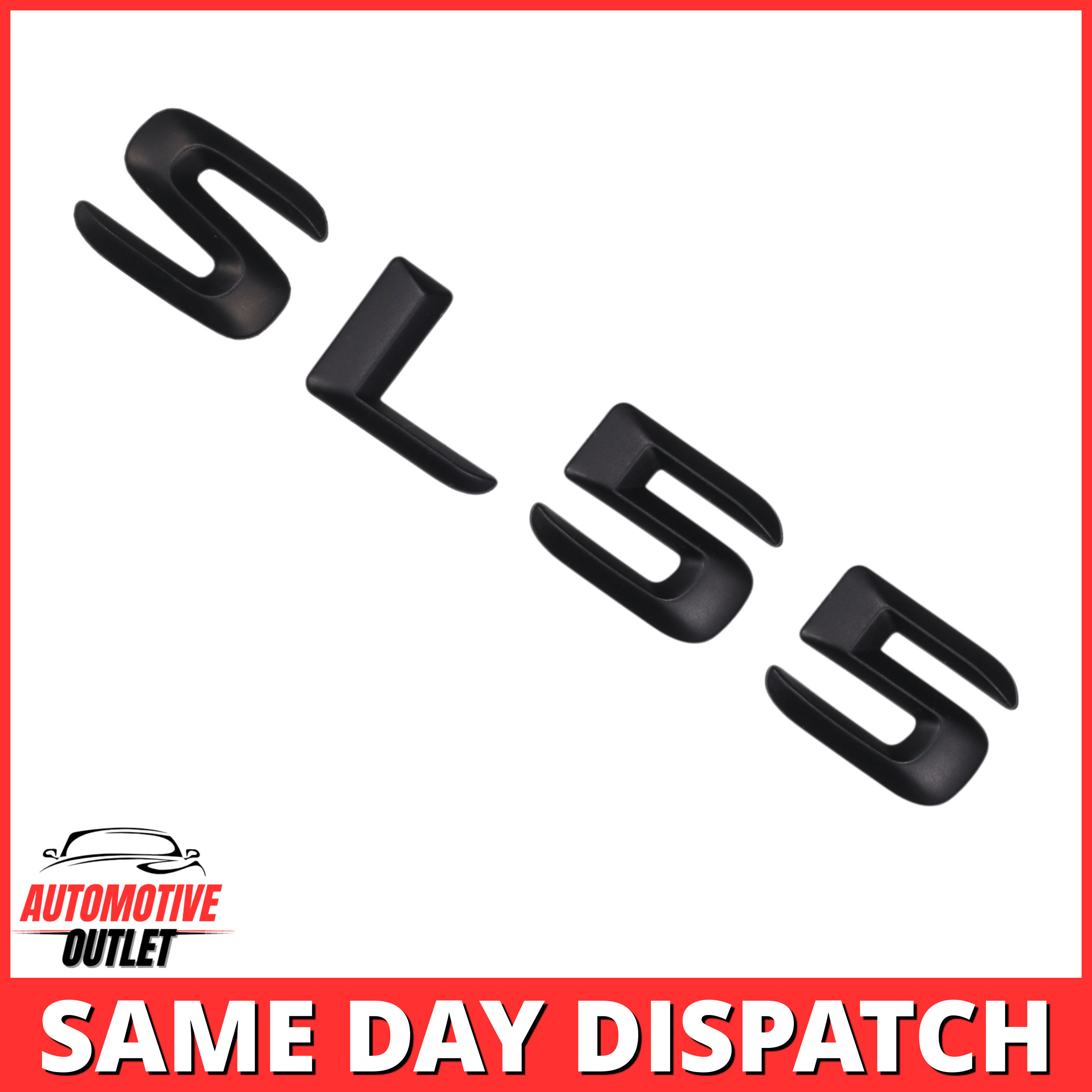 SL55-MB Lettering Rear Boot Lid Trunk Badge Emblem For Mercedes-Benz SL, Matt Black