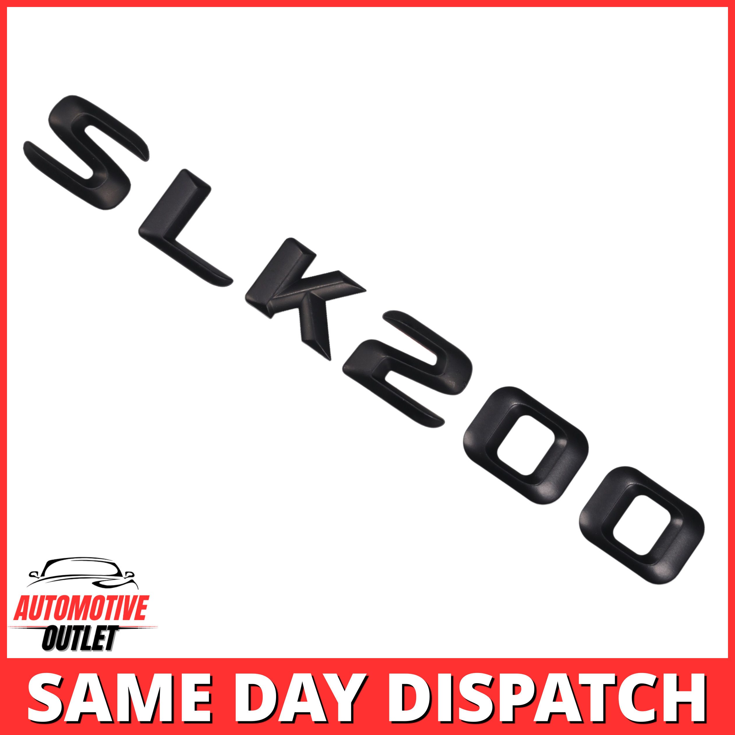 SLK200-MB Lettering Rear Boot Lid Trunk Badge Emblem For Mercedes-Benz SLK, Matt Black