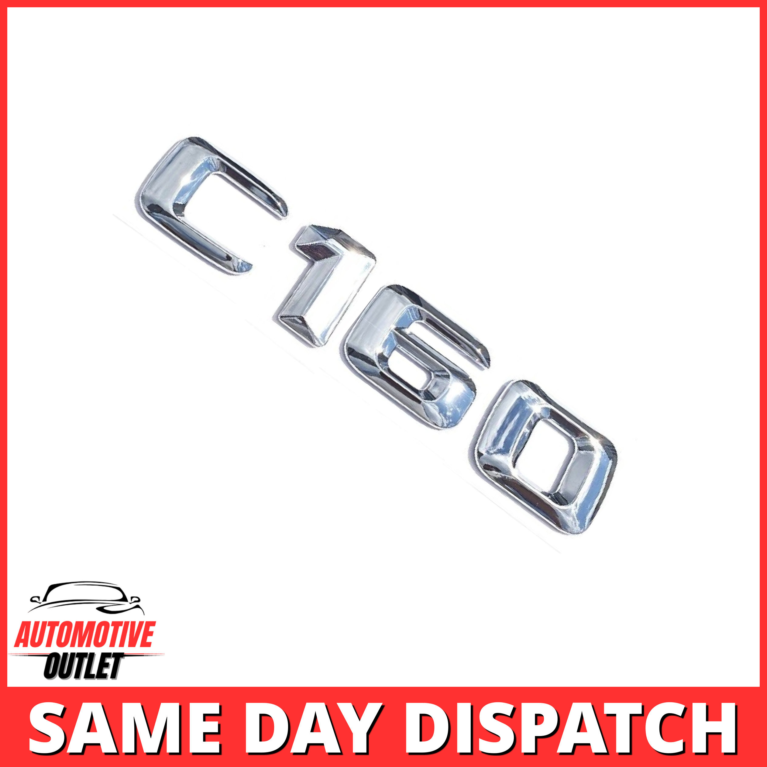 C160-CH Lettering Rear Boot Lid Trunk Badge Emblem For Mercedes-Benz C-Class, Chrome