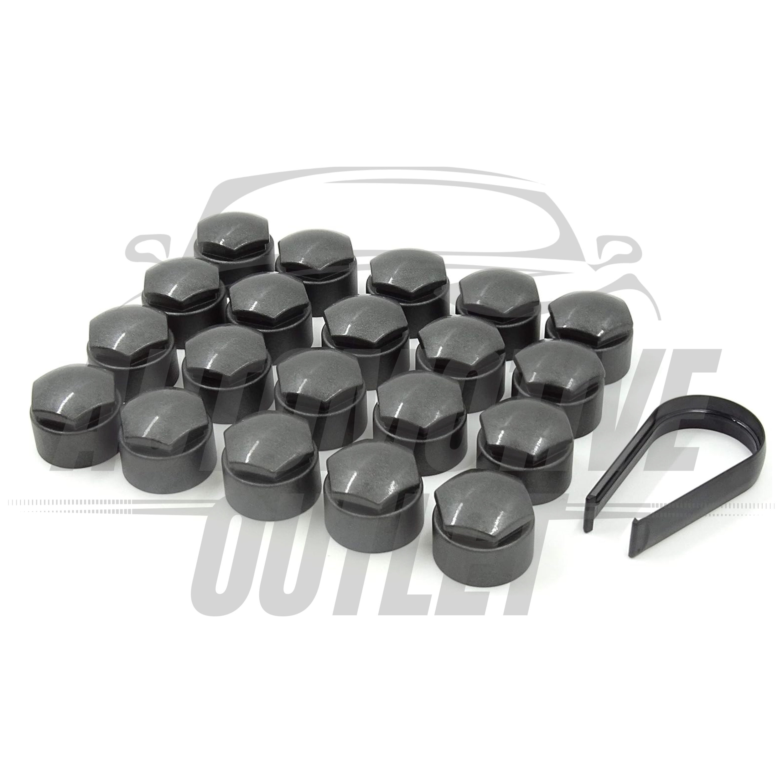20X 17mm WHEEL NUT LOCKING BOLT CAPS COVER, GREY FOR AUDI VW BMW MERCEDES 2