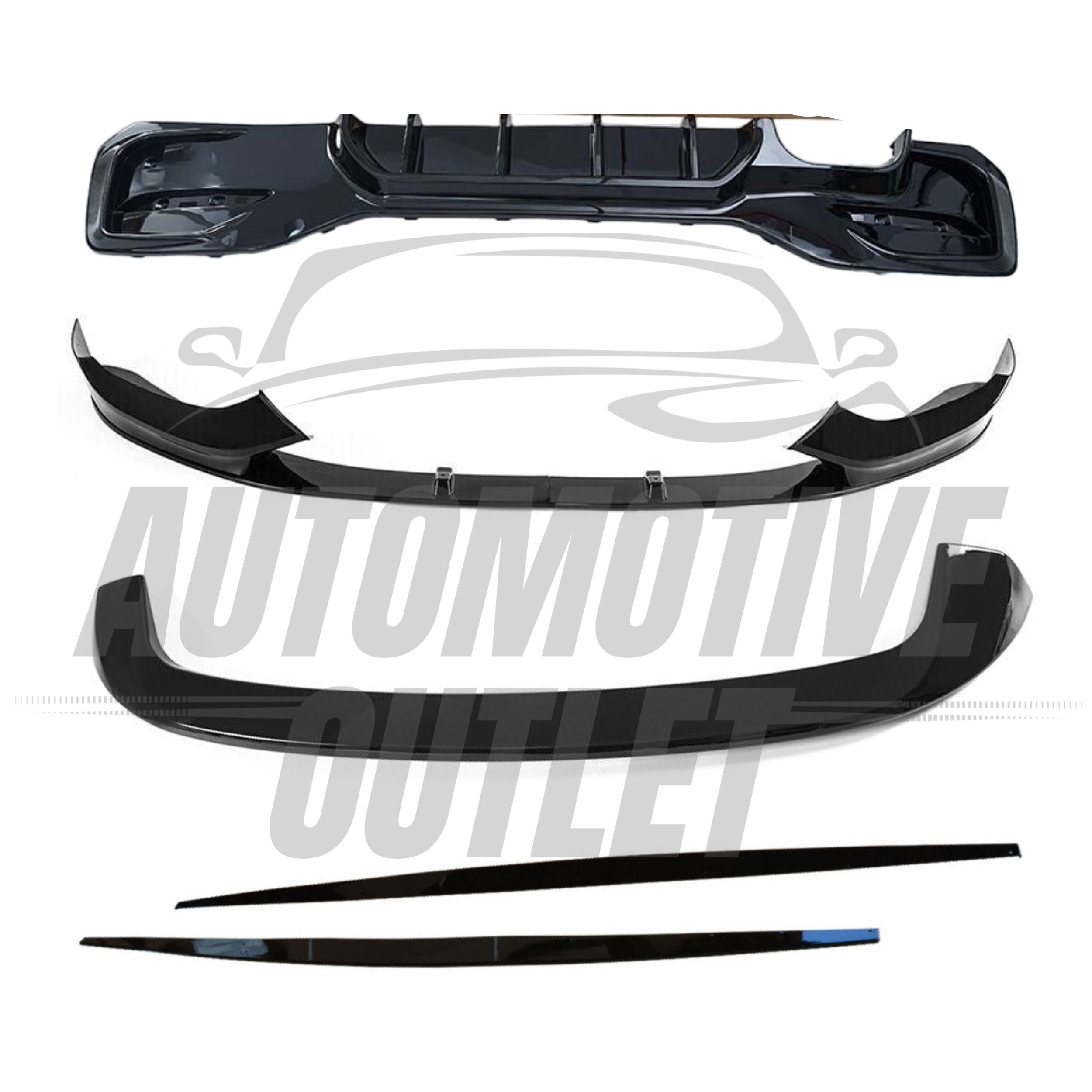 FRONT SIDE REAR BUMPER KIT M PERFORMANCE GLOSS BLACK FOR BMW 1 SERIES F20 M140I 2