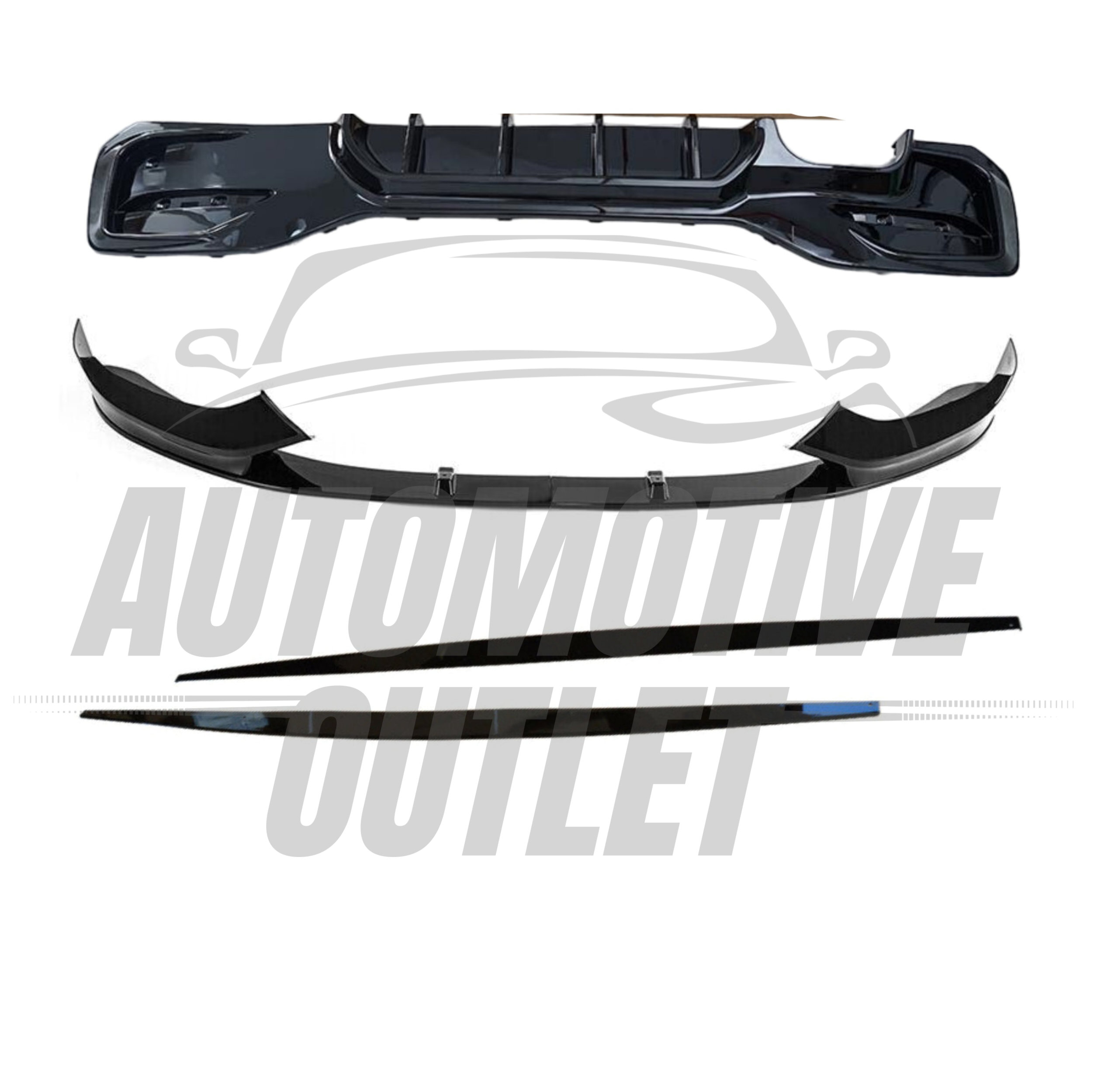 REAR SIDE FRONT BUMPER KIT M PERFORMANCE GLOSS BLACK FOR BMW 1 SERIES F20 M140I 2