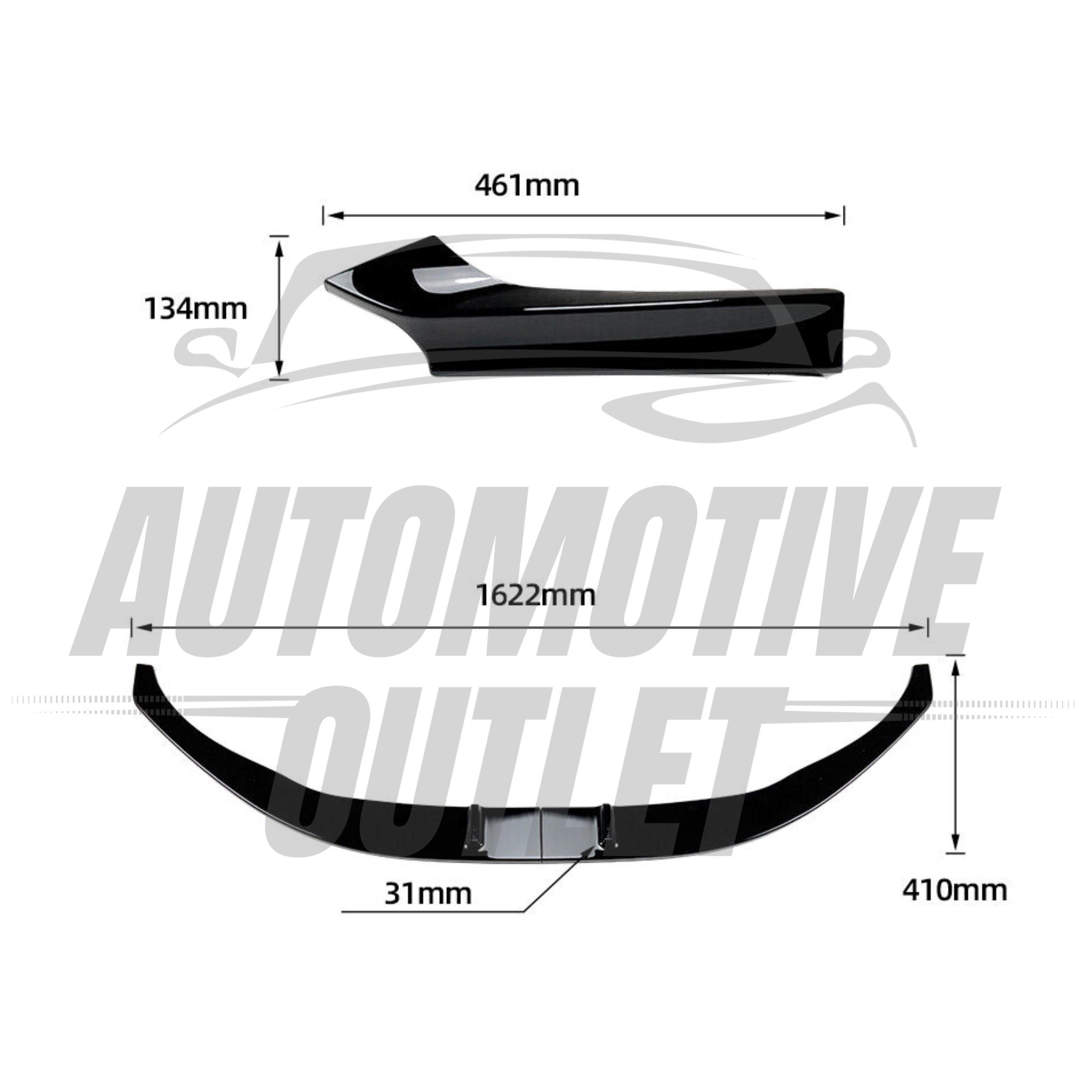 FRONT SPLITTER M PERFORMANCE STYLE GLOSS BLACK FOR BMW 2 SERIES F22 F23 2014-21+ 8