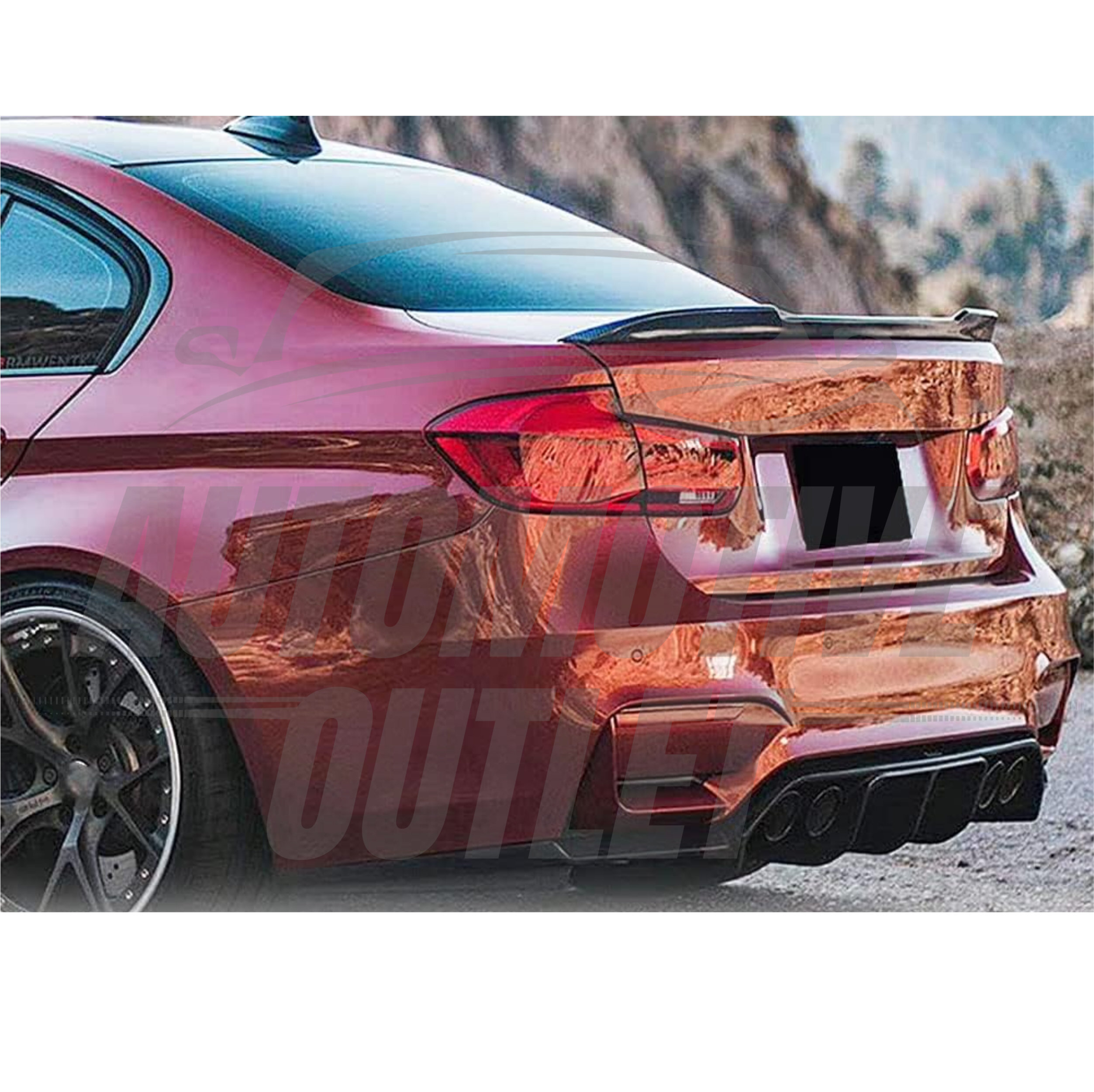 REAR SPOILER M SPORT V STYLE CARBON FOR BMW 3 SERIES F30 F31 F80 M4 12-18 8