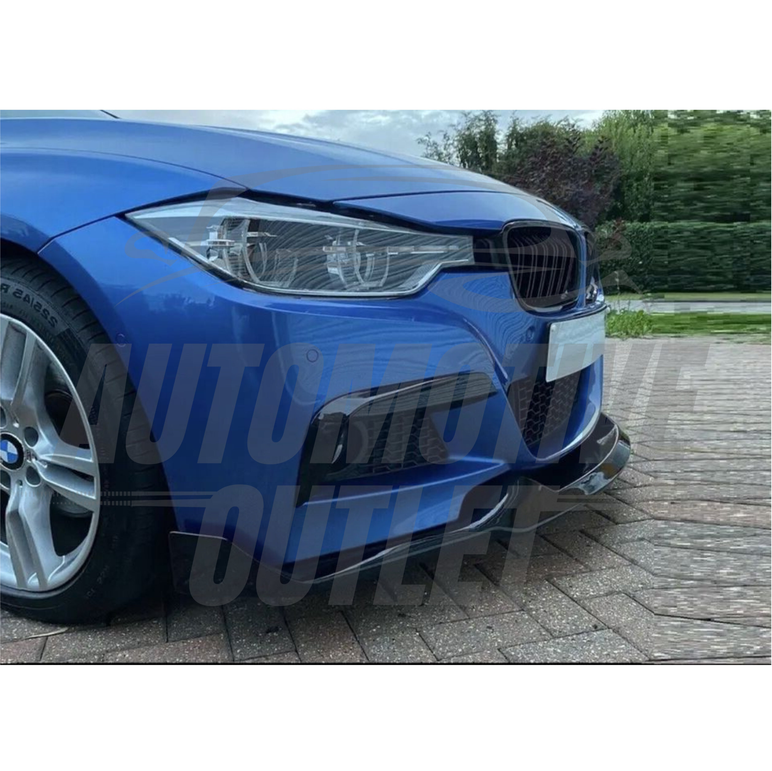 FRONT SPLITTER MAD STYLE M SPORT LIP GLOSS BLACK FOR BMW 3 SERIES F30 F31 11-18+ 8