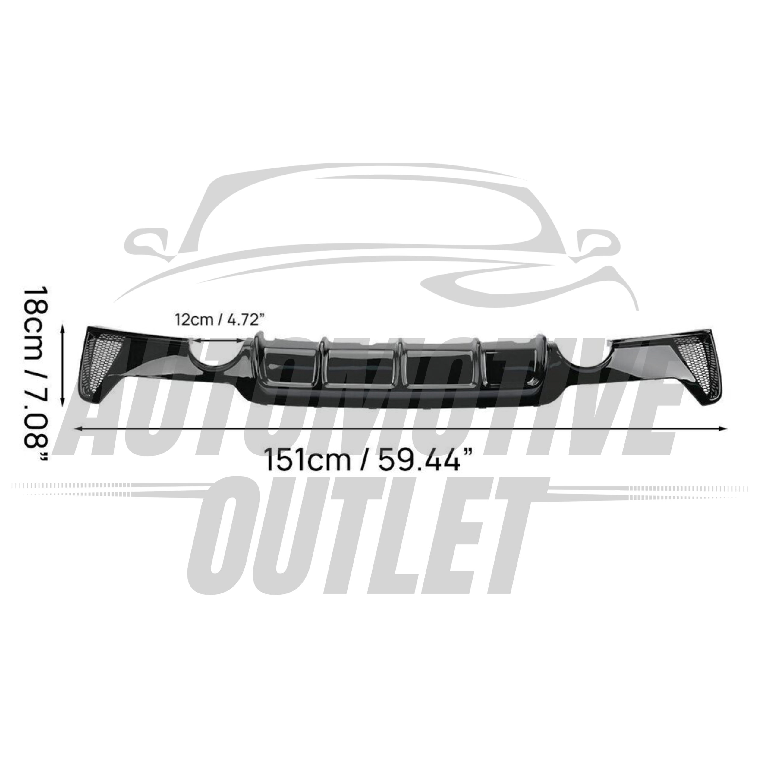 REAR DIFFUSER M SPORT PERFORMANCE GLOSS BLACK FOR BMW 4 SERIES F32 F33 F36 14-21 5