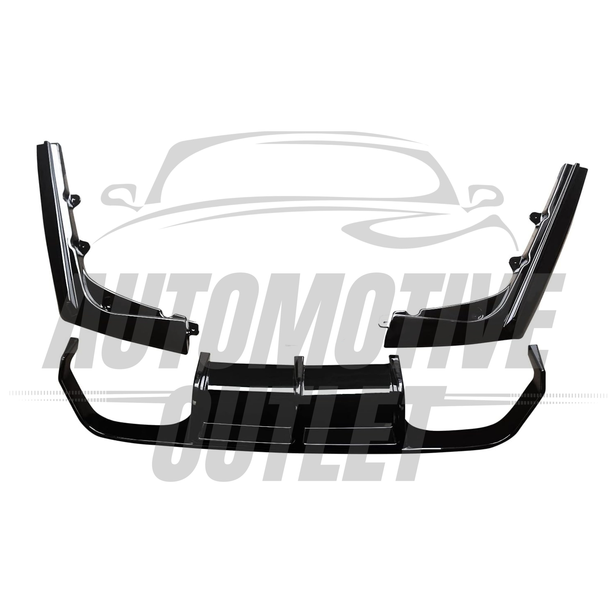 REAR DIFFUSER VALANCE V STYLE GLOSS BLACK LIP SKIRT FOR BMW M3 M4 F80 F82 14-20 2