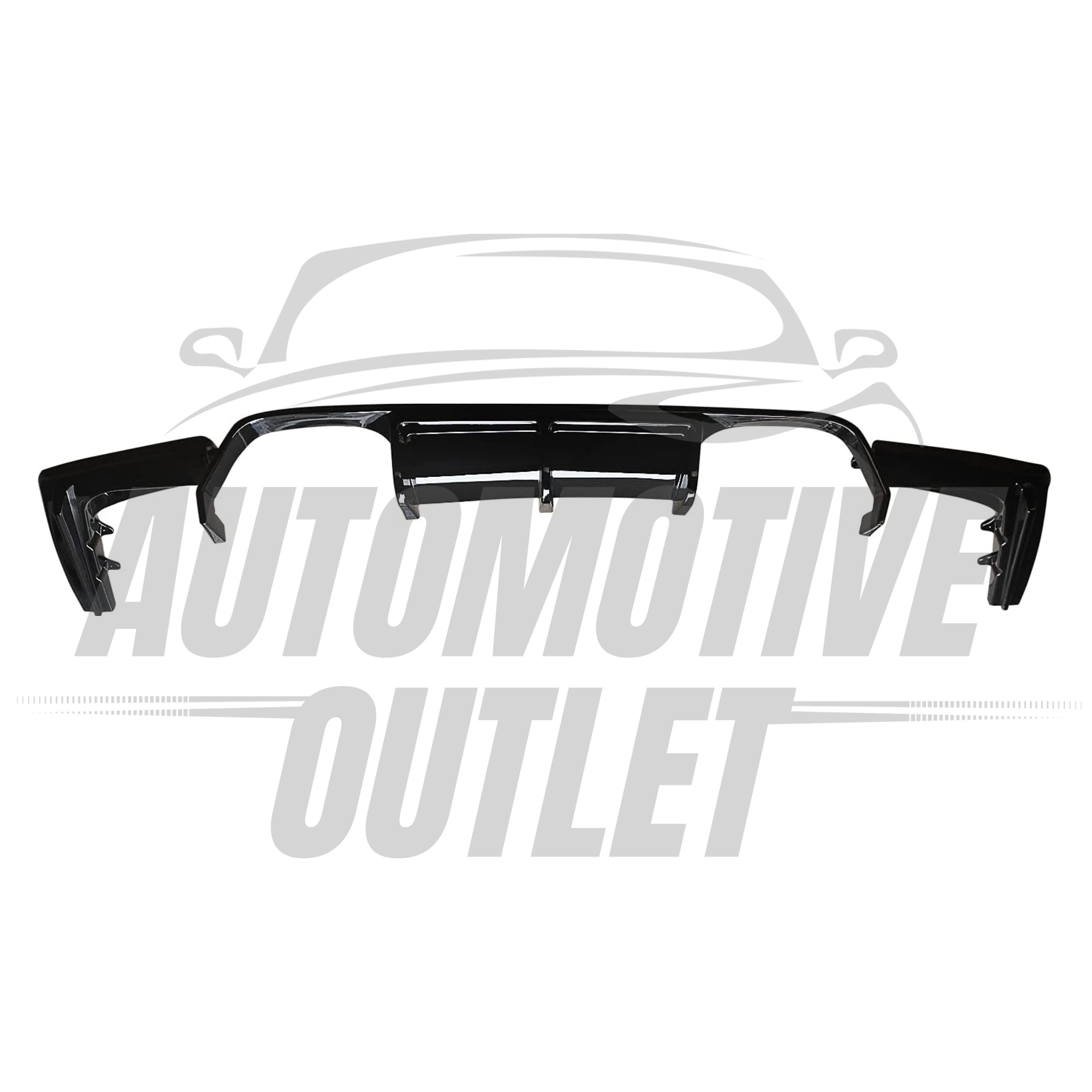 REAR DIFFUSER VALANCE V STYLE GLOSS BLACK LIP SKIRT FOR BMW M3 M4 F80 F82 14-20 4