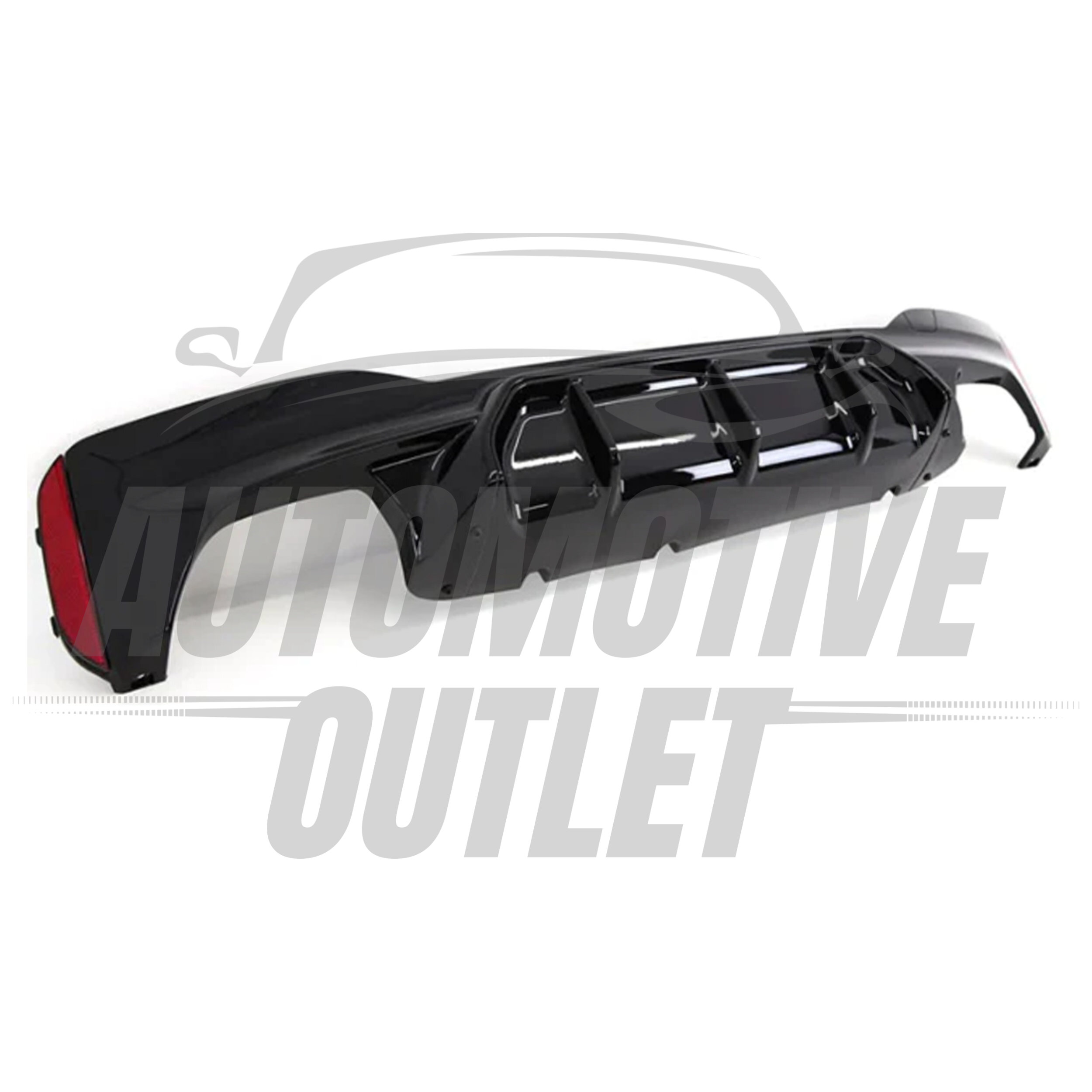 REAR BUMPER DIFFUSER GLOSS BLACK FOR BMW 5 SERIES G30 G31 M5 SPORT STYLE 2017+ 2