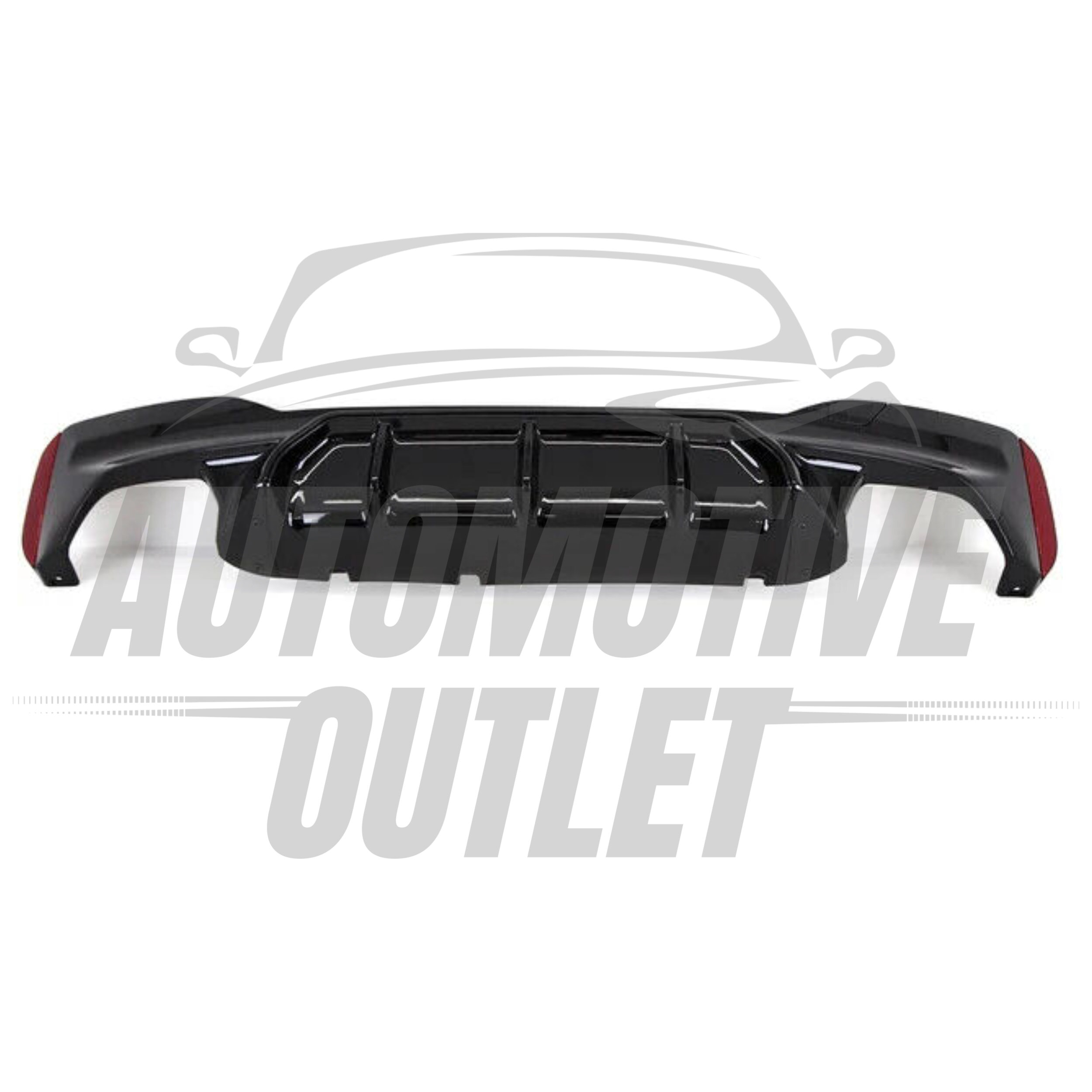 REAR BUMPER DIFFUSER GLOSS BLACK FOR BMW 5 SERIES G30 G31 M5 SPORT STYLE 2017+ 3