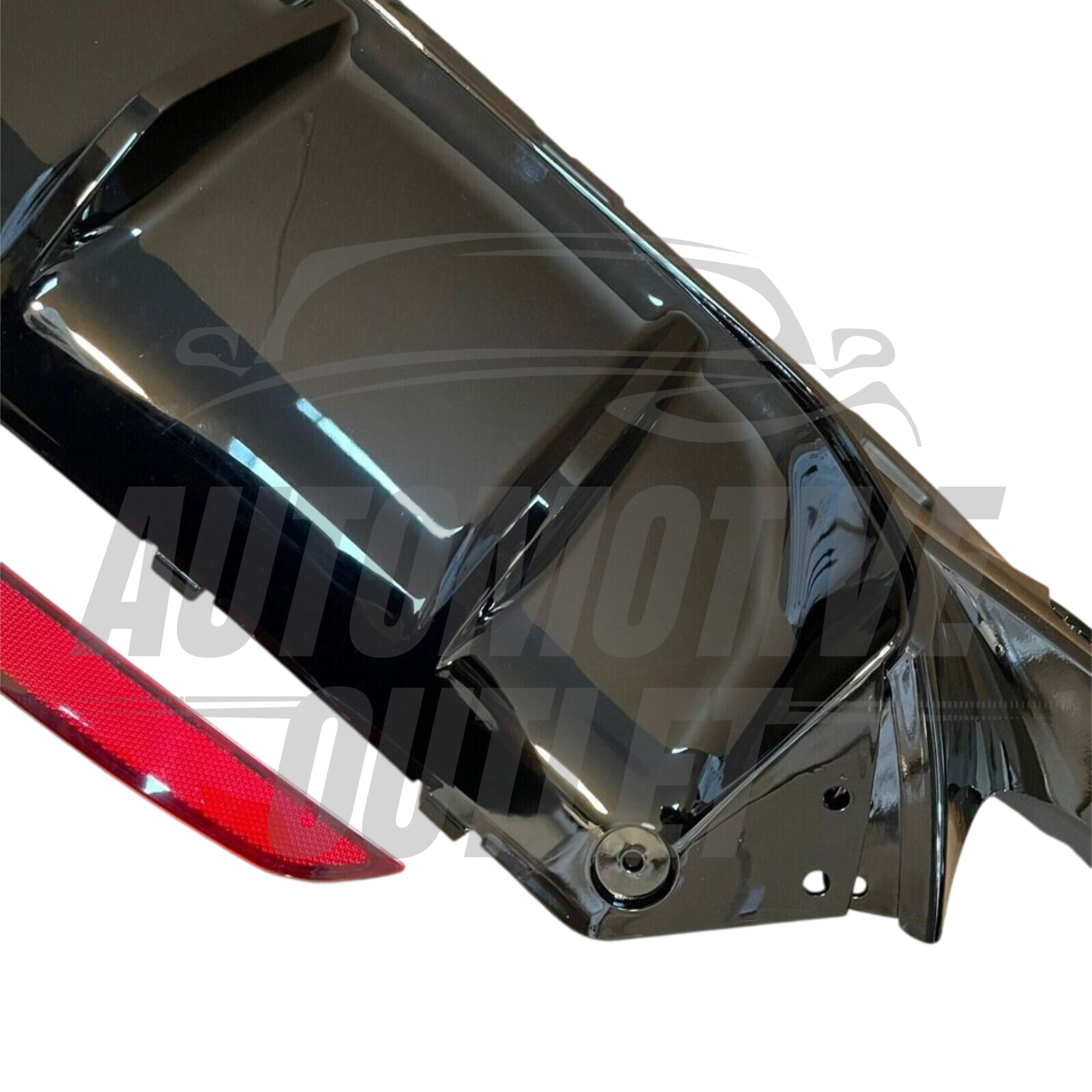 REAR BUMPER DIFFUSER GLOSS BLACK FOR BMW 5 SERIES G30 G31 M5 SPORT STYLE 2017+ 4