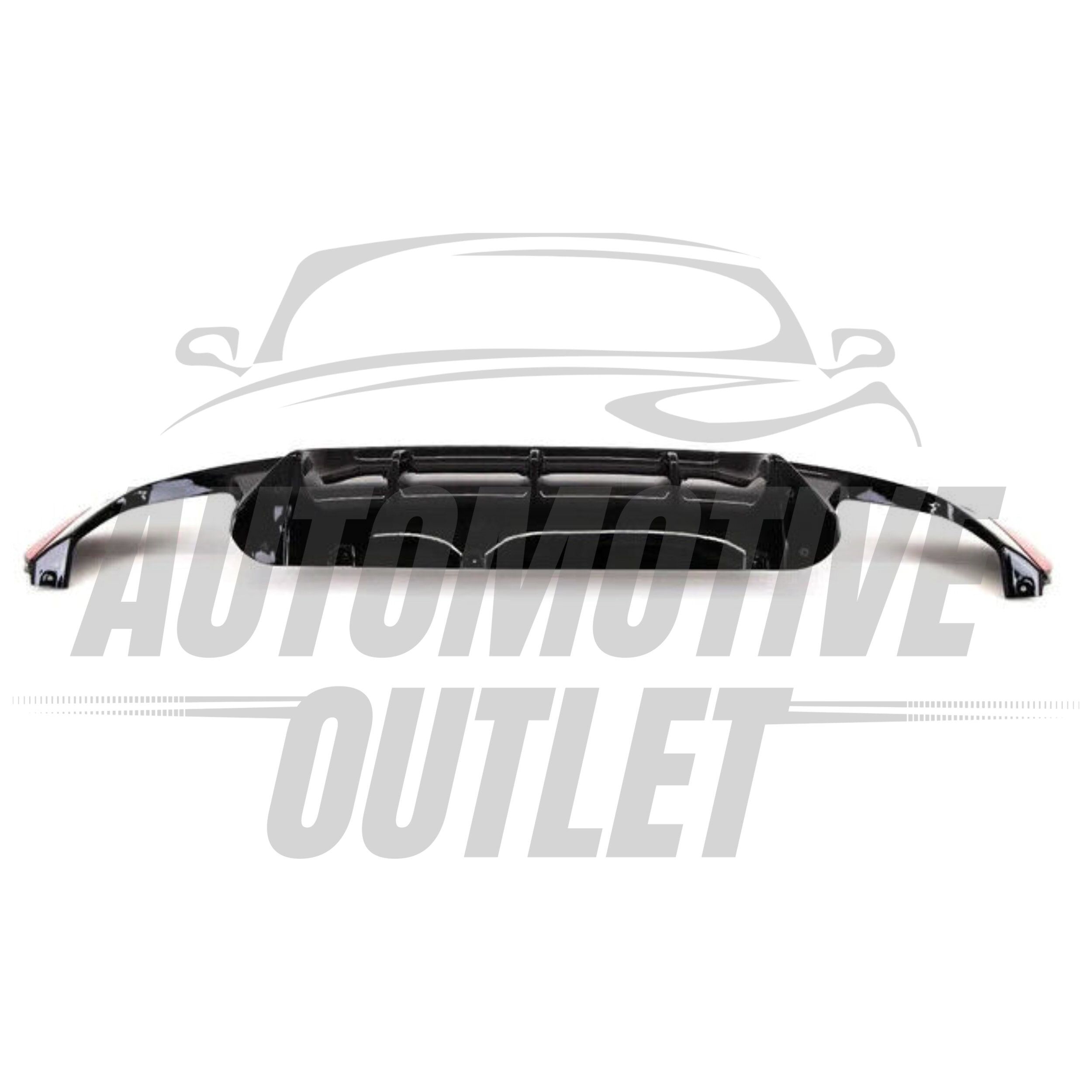 REAR BUMPER DIFFUSER GLOSS BLACK FOR BMW 5 SERIES G30 G31 M5 SPORT STYLE 2017+ 6