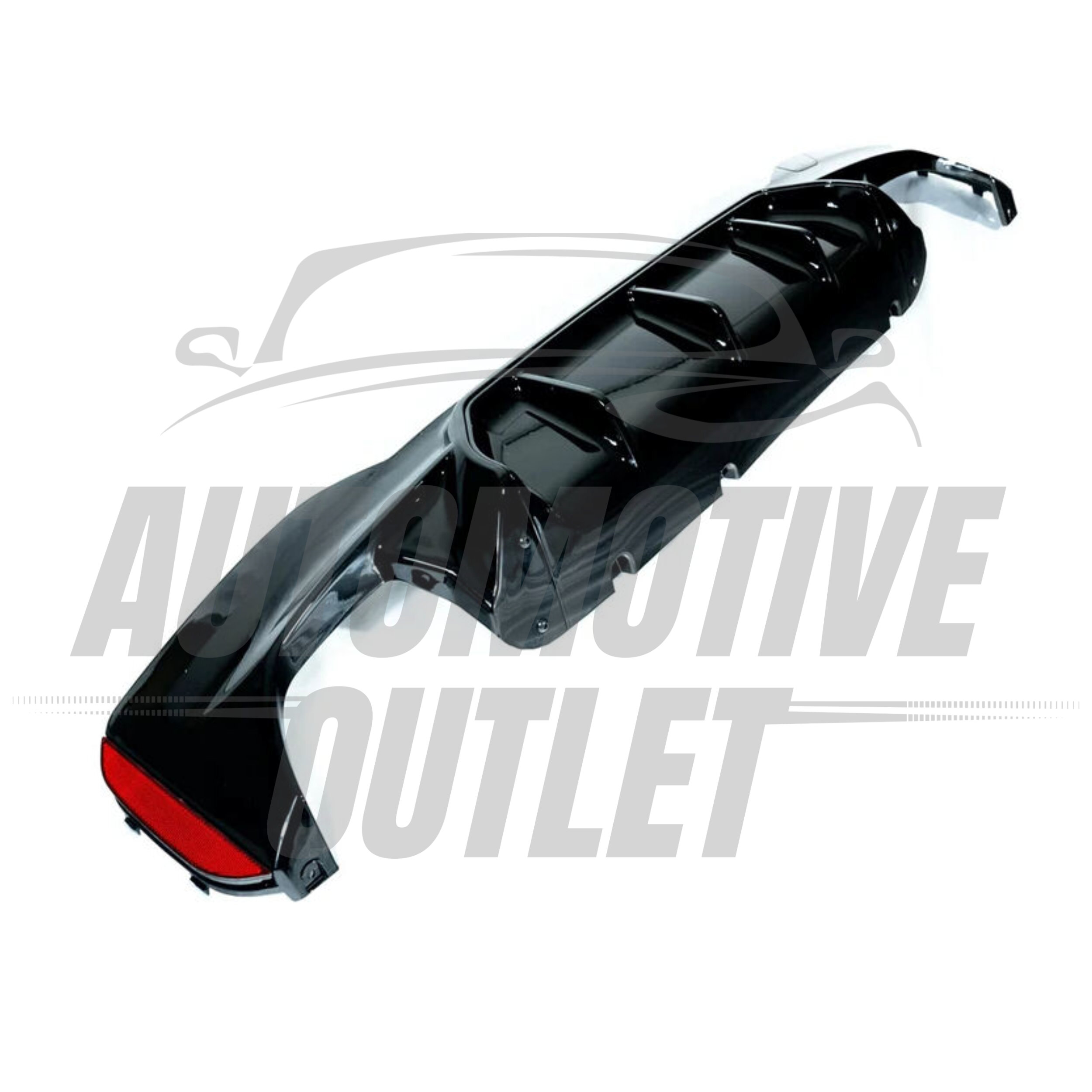 REAR BUMPER DIFFUSER GLOSS BLACK FOR BMW 5 SERIES G30 G31 M5 SPORT STYLE 2017+ 7