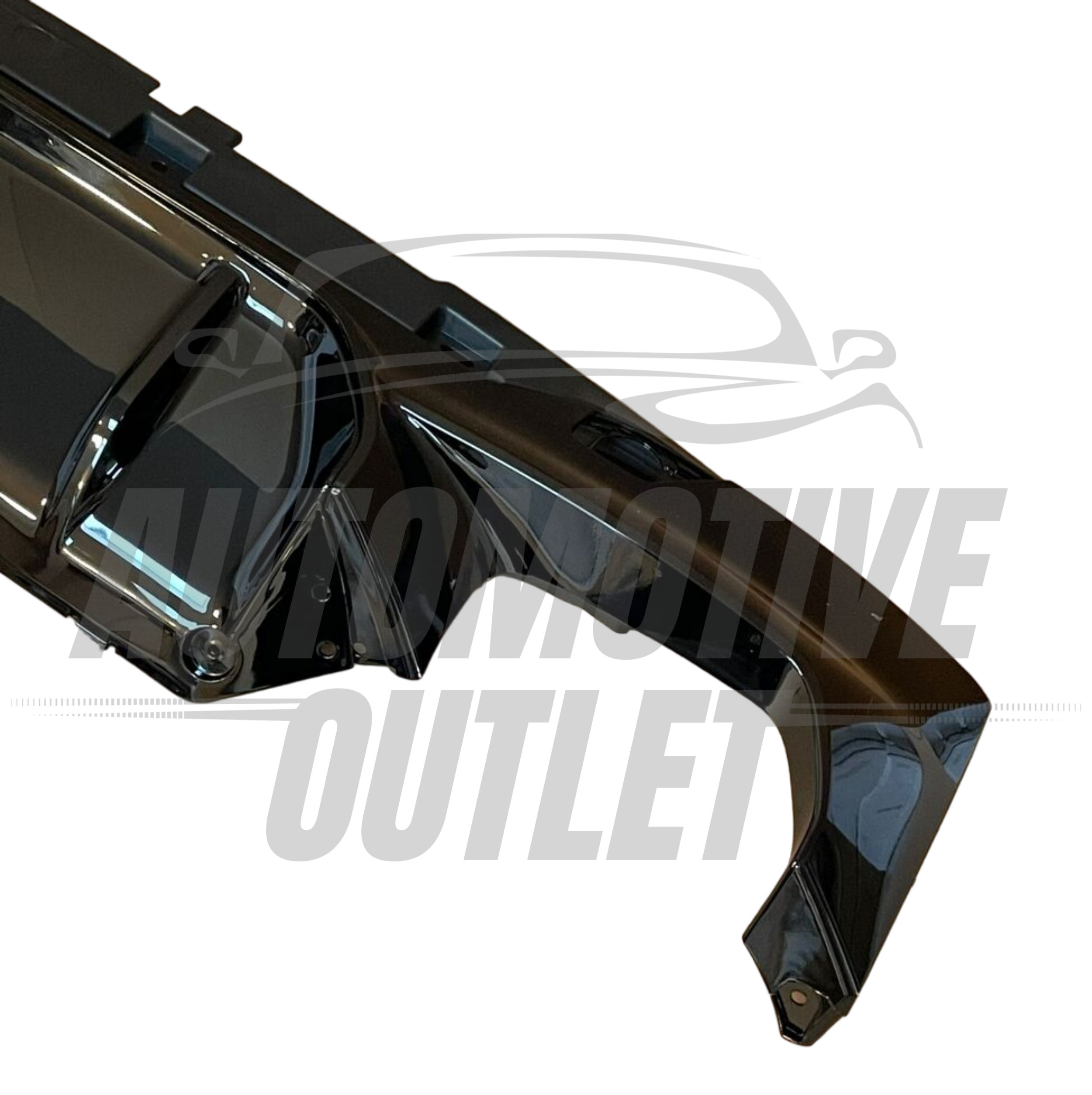 REAR BUMPER DIFFUSER GLOSS BLACK FOR BMW 5 SERIES G30 G31 M5 SPORT STYLE 2017+ 8