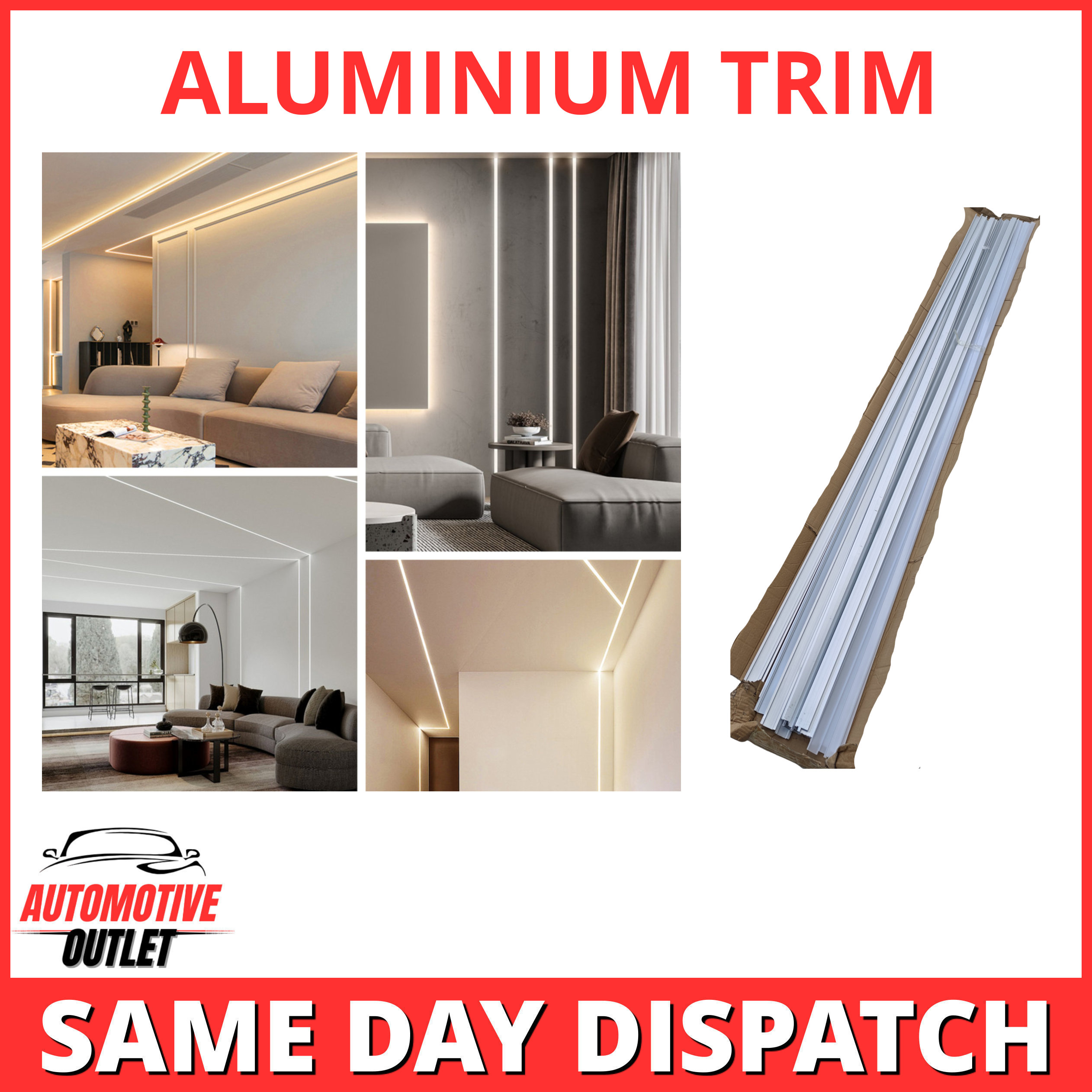 21x ALUMINUM CHANNEL LED STRIP HOLDER 3.05m LONG EXTRUSION & DIFFUSER + END CAPS