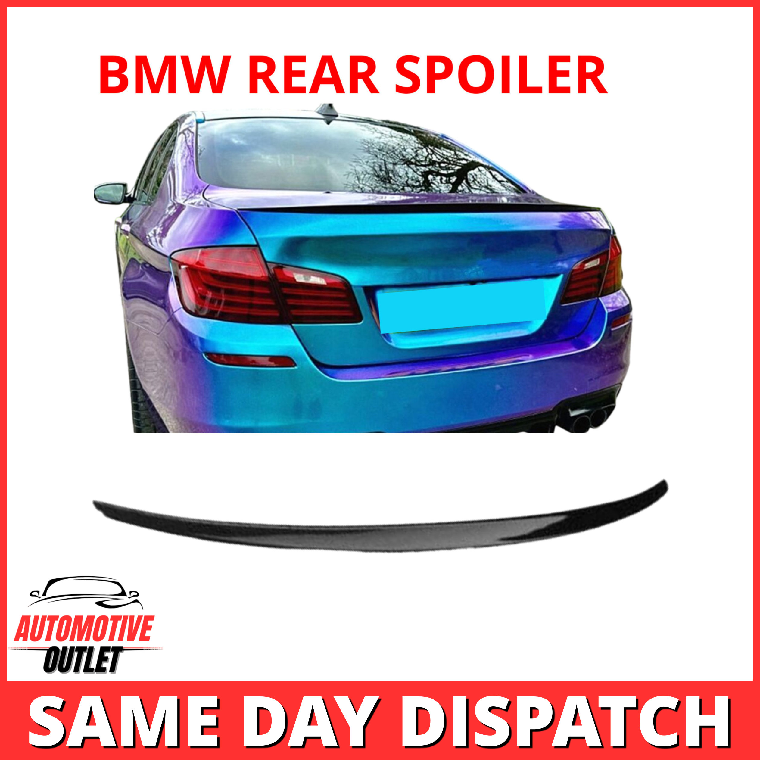 REAR TRUNK BOOT SPOILER M SPORT STYLE GLOSS BLACK FOR BMW 5 SERIES F10 2010-2016