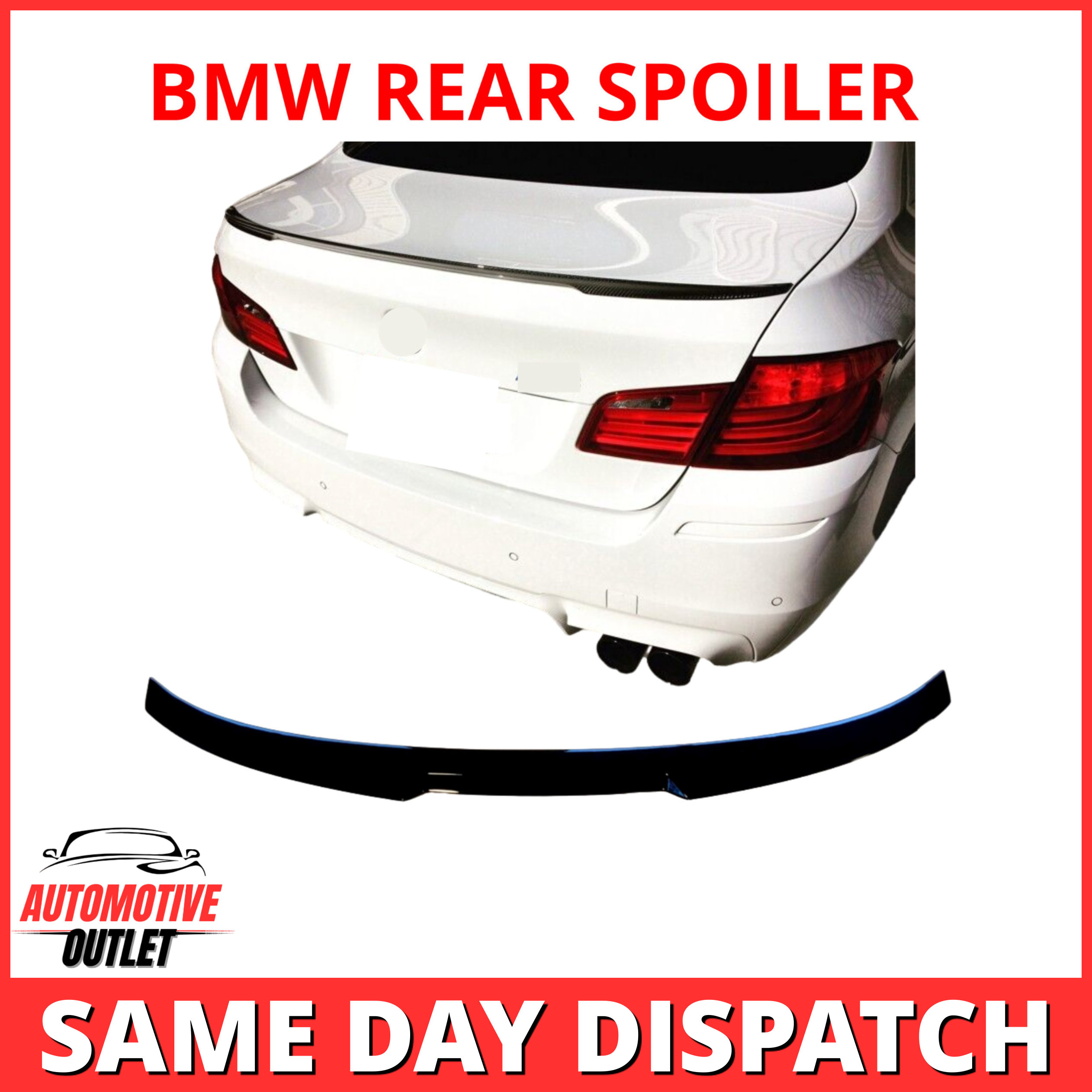 REAR BOOT TRUNK SPOILER M SPORT V STYLE GLOSS BLACK FOR BMW 5 SERIES F10 2010-16
