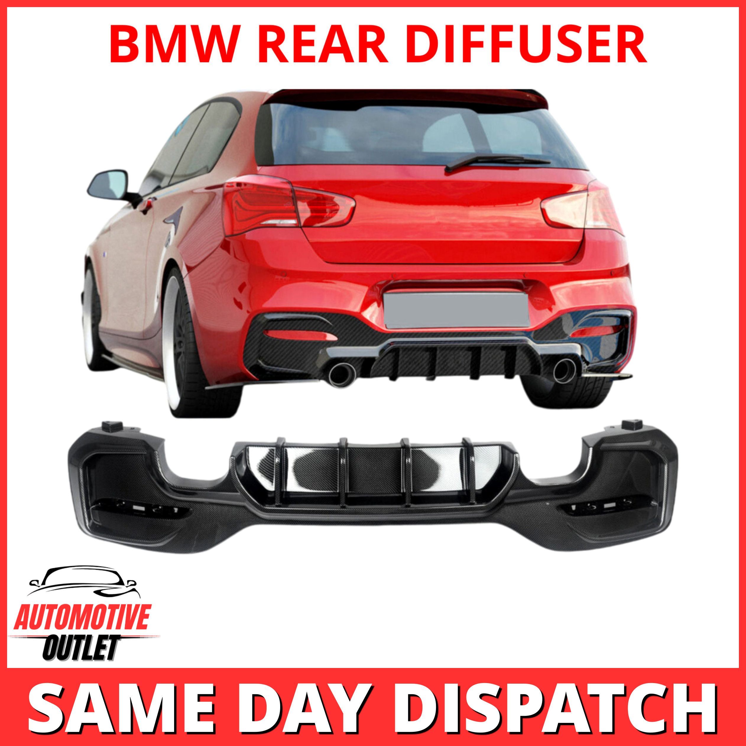 REAR DIFFUSER BUMPER PERFORMANCE SPORT LCI CARBON FOR BMW 1 SERIES F20 F21 M140I