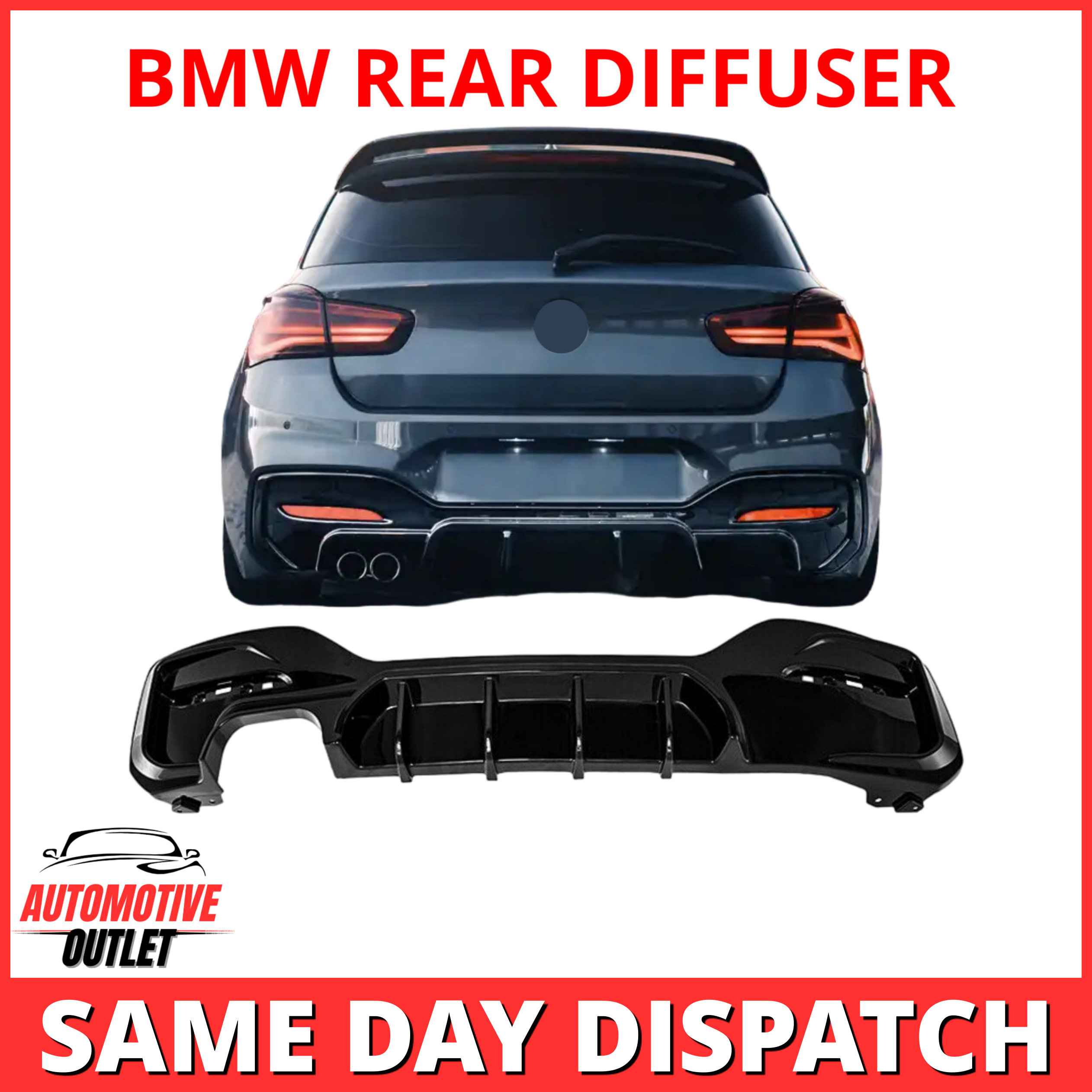 REAR DIFFUSER M PERFORMANCE SPORT LCI GLOSS BLACK FOR BMW 1SERIES F20 120D M135I