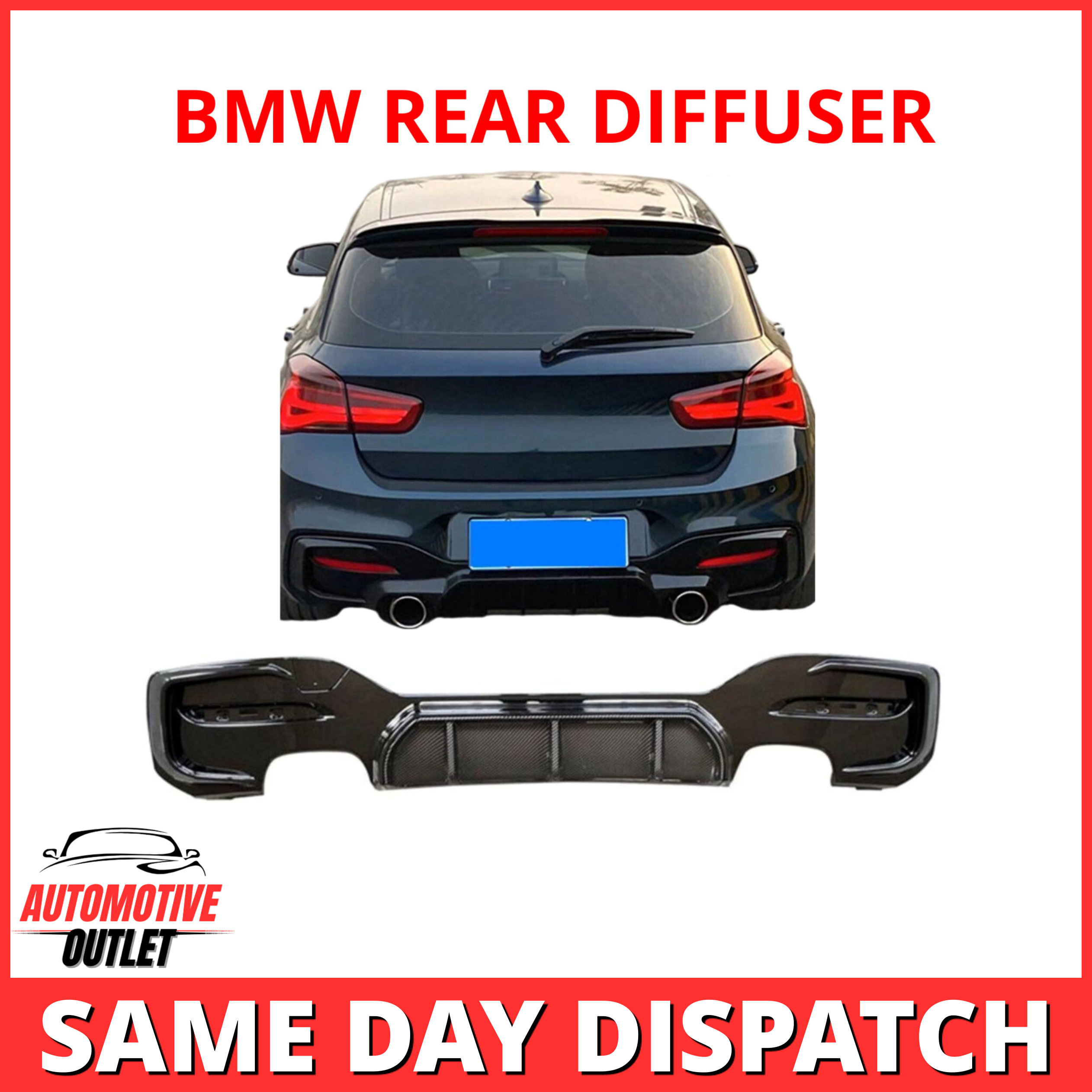 REAR DIFFUSER BUMPER PERFORMANCE SPORT LCI GLASS CARBON FOR BMW 1 SERIES M140I