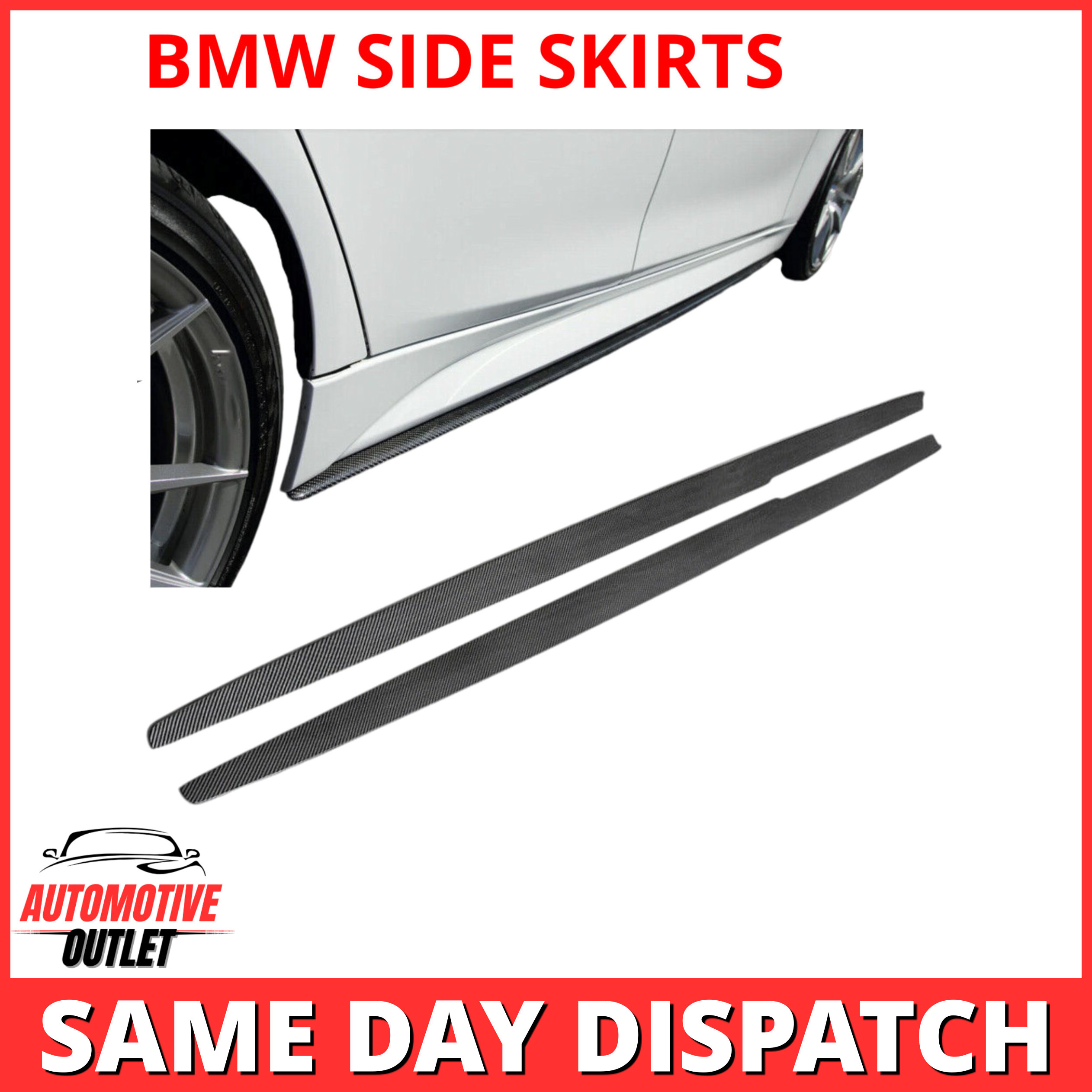 SIDE SKIRTS EXTENSION BLADES M SPORT CARBON LOOK FOR BMW 3 SERIES F30 F31