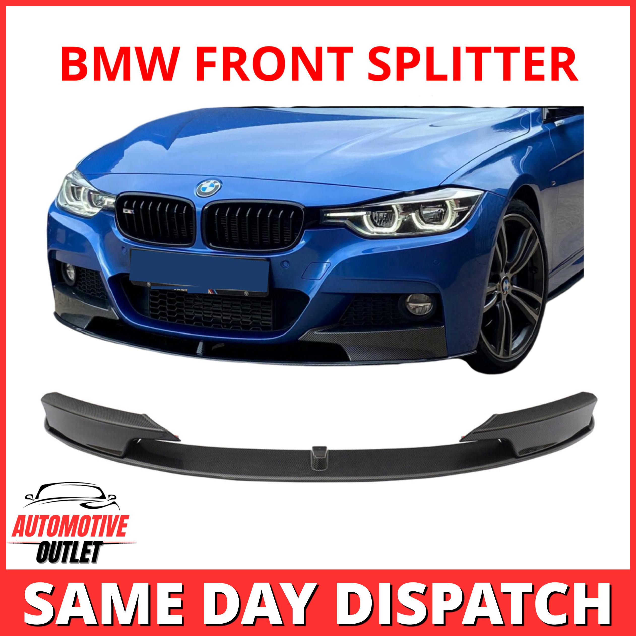 FRONT SPLITTER CARBON M SPORT PERFORMANCE FOR BMW 3 SERIES F30 F31 2012-18