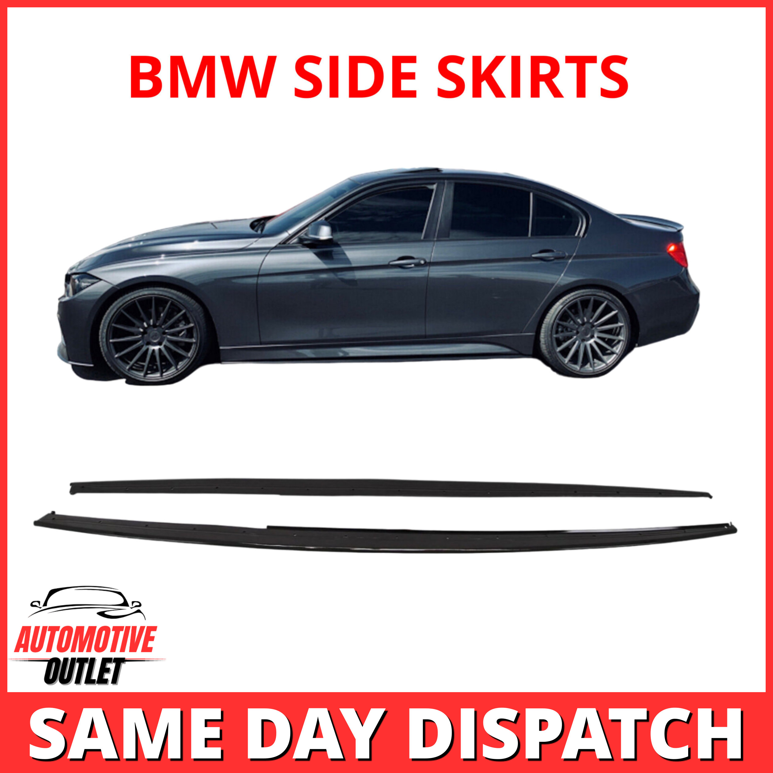 SIDE SKIRT EXTENSIONS GLOSS BLACK M PERFORMANCE SPORT FOR BMW 3 SERIES F30 11-19