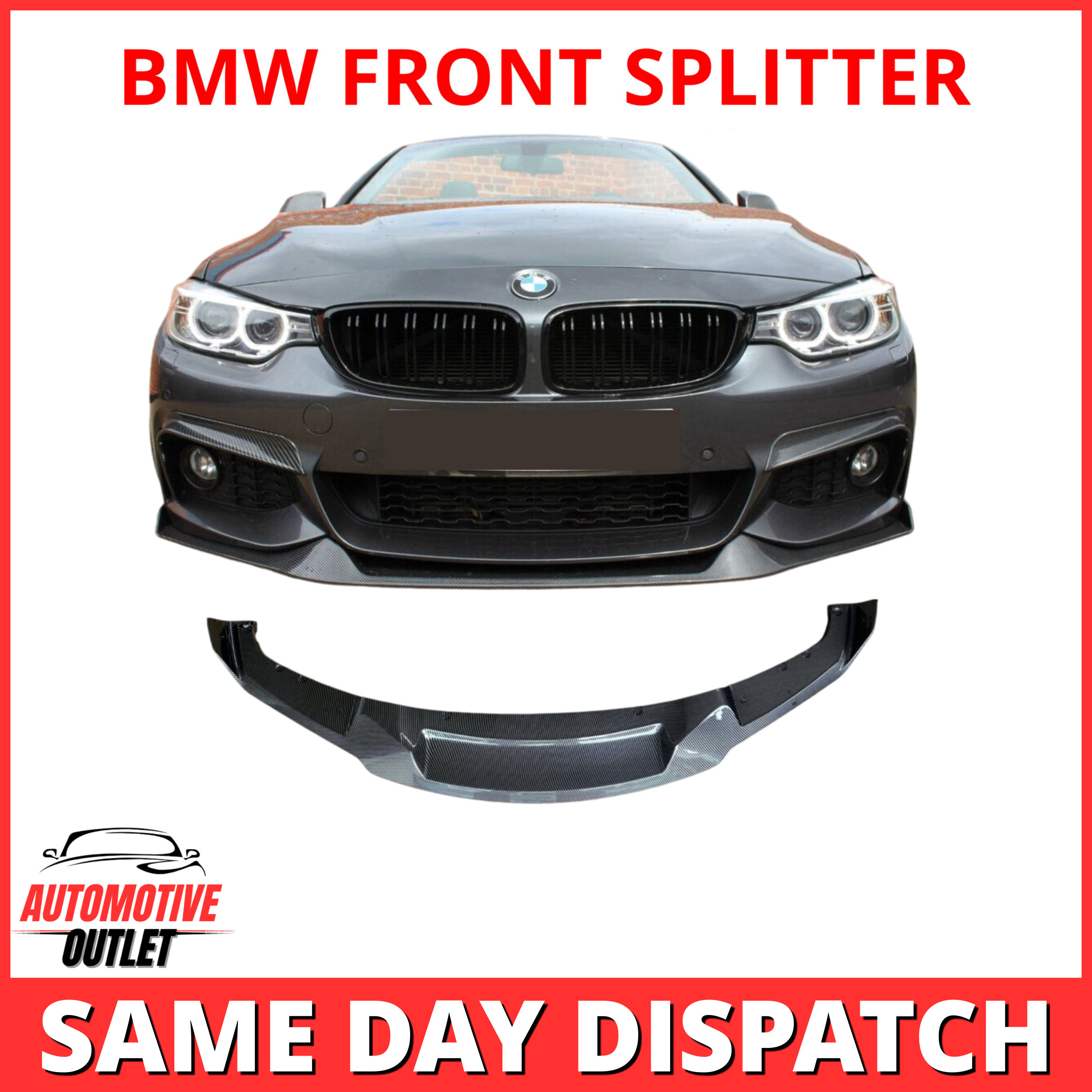 FRONT SPLITTER M SPORTMAD STYLE LIP CARBON FOR BMW 4 SERIES F32 F33 F36 11-19