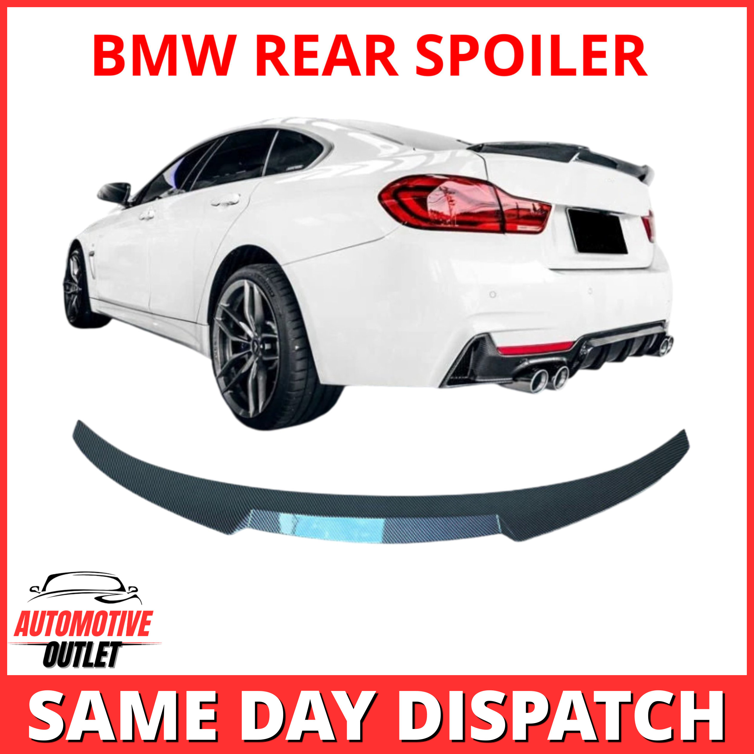 REAR SPOILER V STYLE M SPORT TRUNK BOOT LIP CARBON FOR BMW 4SERIES F32 F33 F36