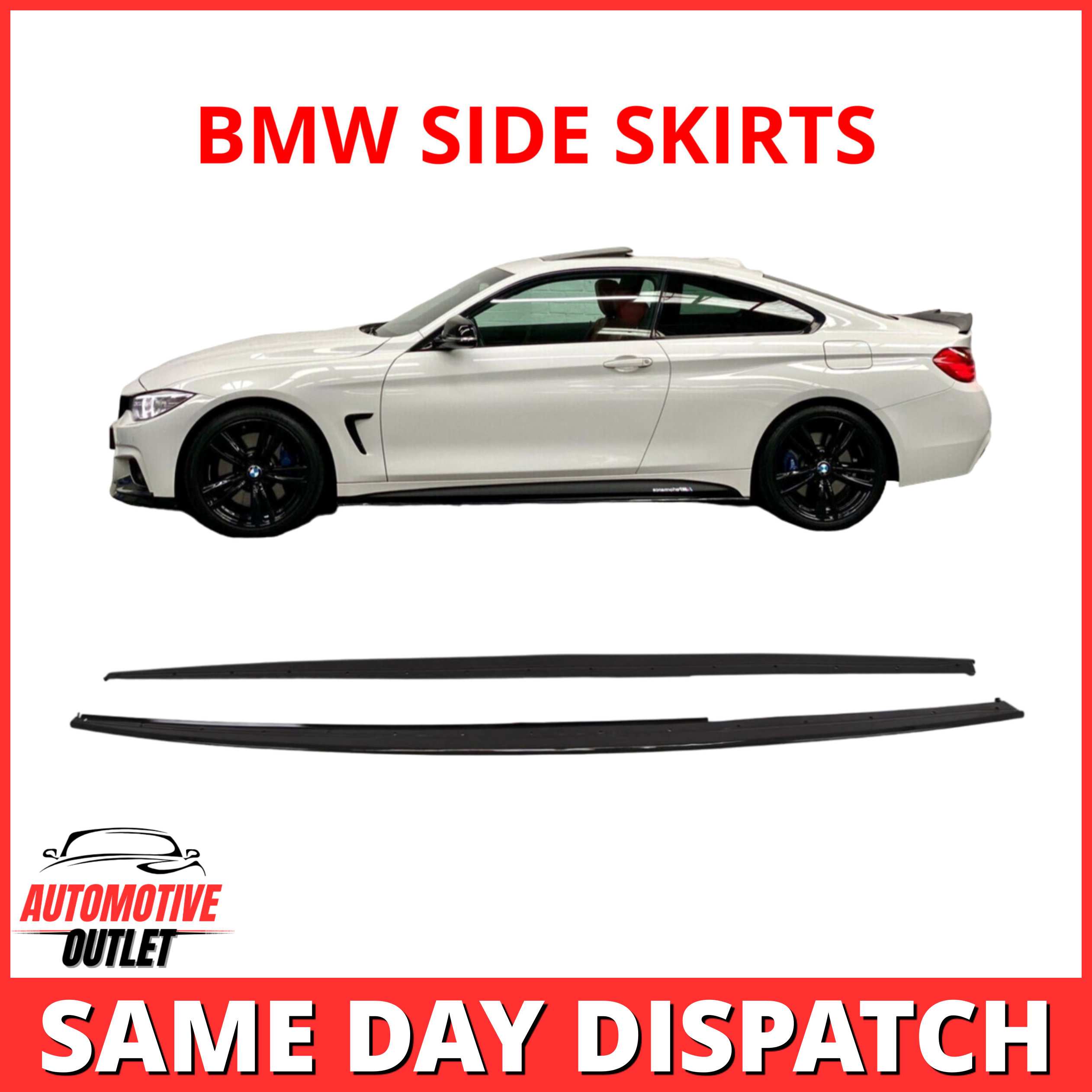 SIDE SKIRTS EXTENSION M PERFORMANCE GLOSS BLACK FOR BMW 4 SERIES F32 F33 2013-20