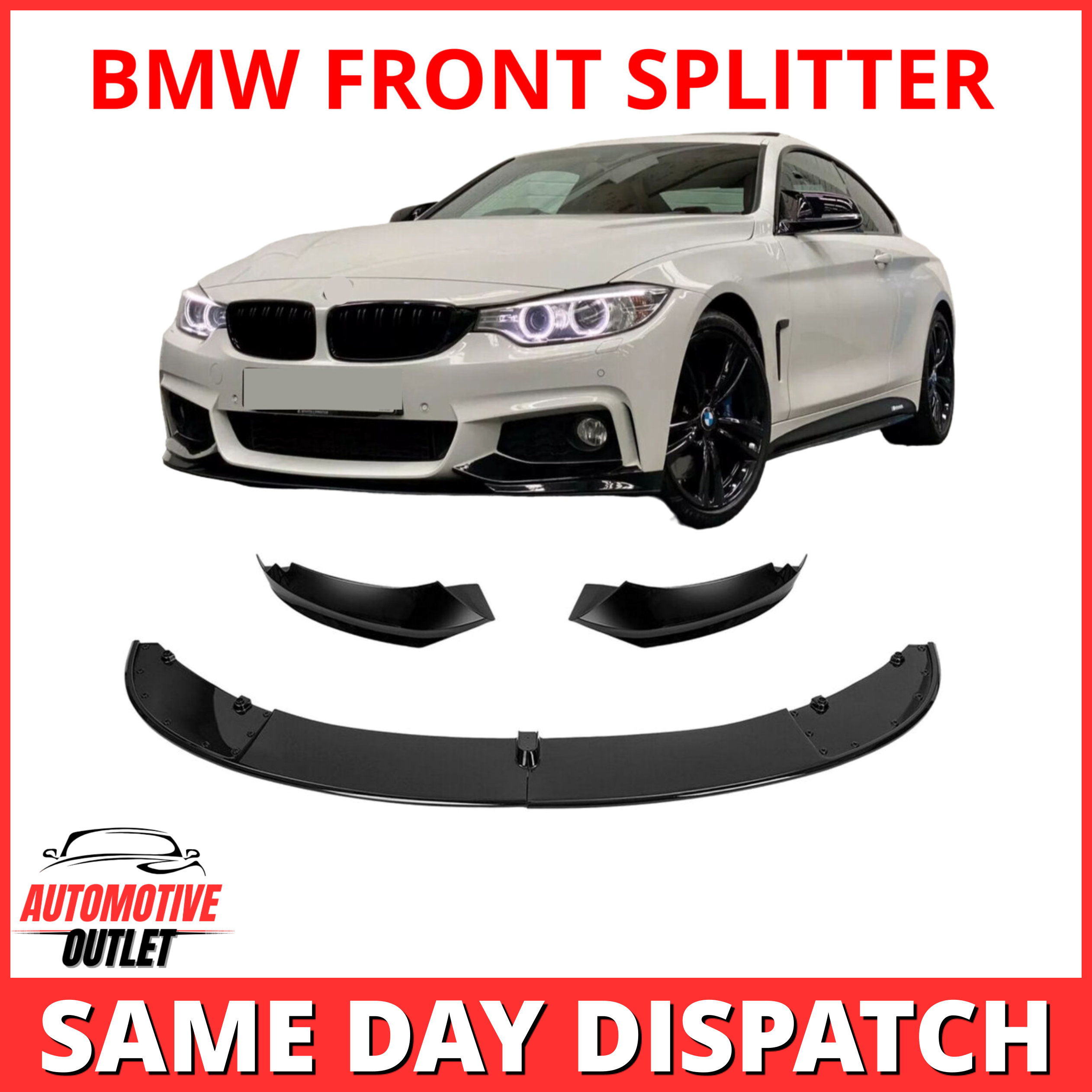 FRONT BUMPER SPLITTER M SPORT STYLE LIP GLOSS BLACK FOR BMW 4 SERIES F32 F33 F36