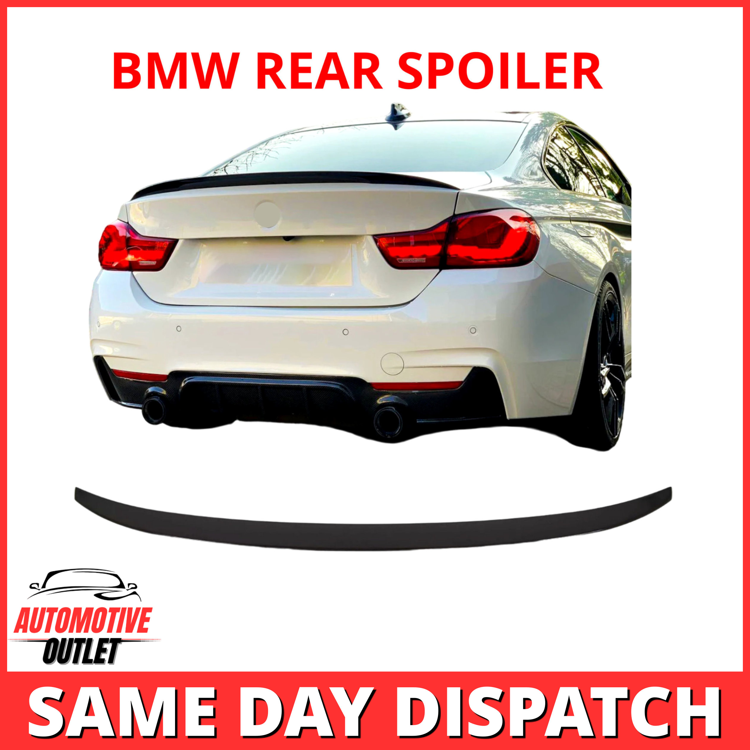 REAR SPOILER GRAND COUPE M PERFORMANCE GLOSS BLACK FOR BMW 4 SERIES F36 2014-21+