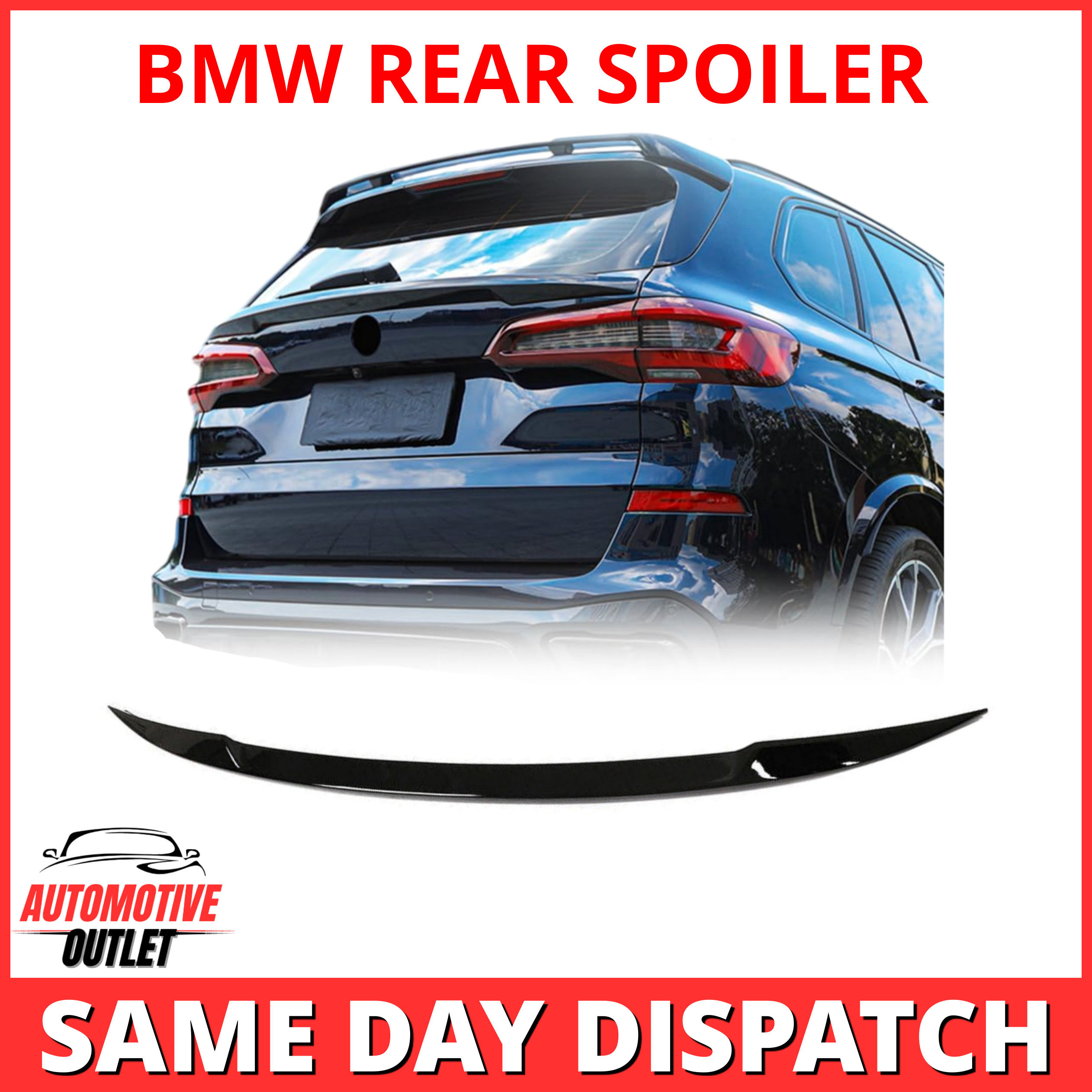 REAR MIDDLE TRUNK BOOT SPOILER LIP GLOSS BLACK BODYKIT FOR BMW X5 M SPORT 2019+