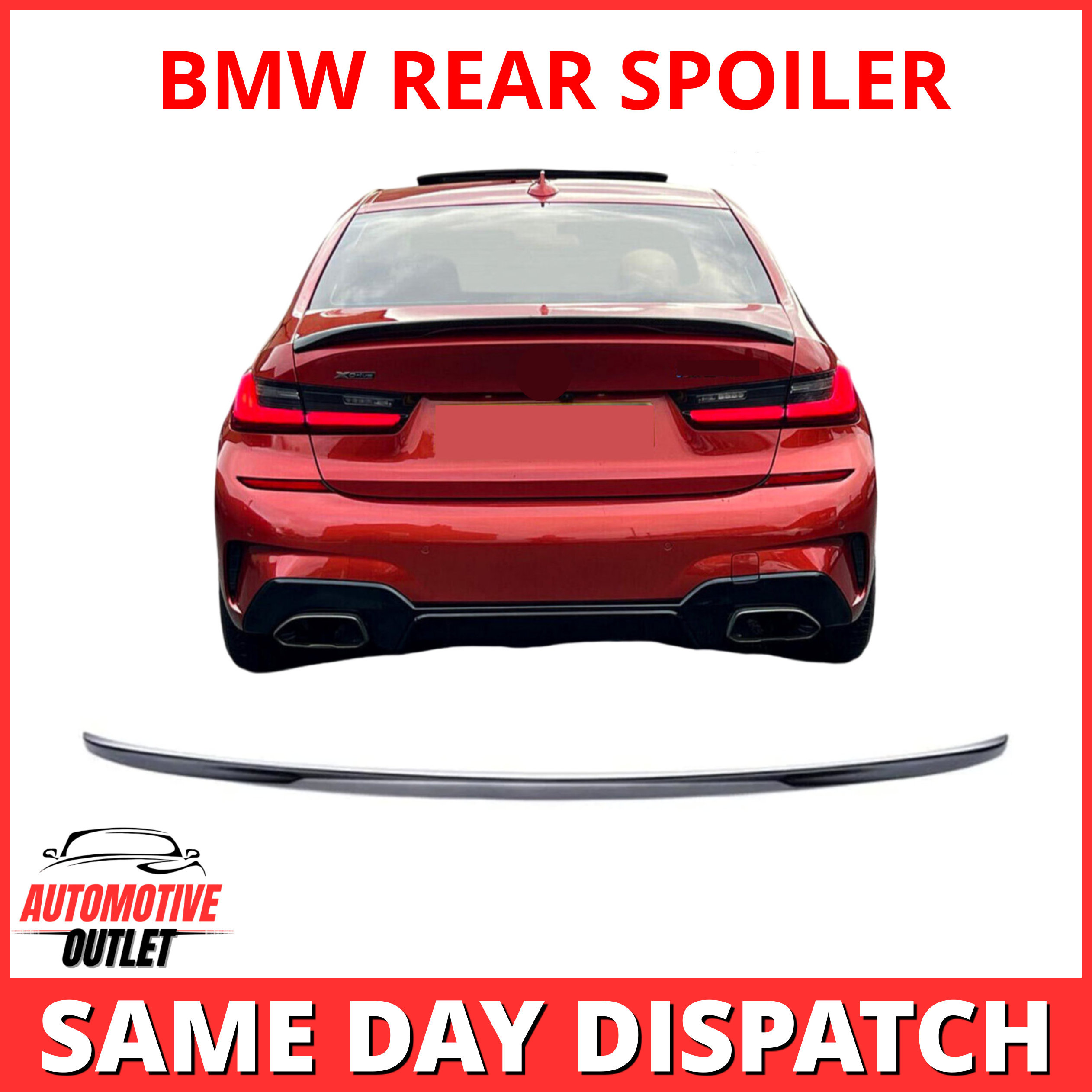 REAR BOOT SPOILER WING LIP M PERFORMANCE GLOSS BLACK FOR BMW G20 G28 2019-2022