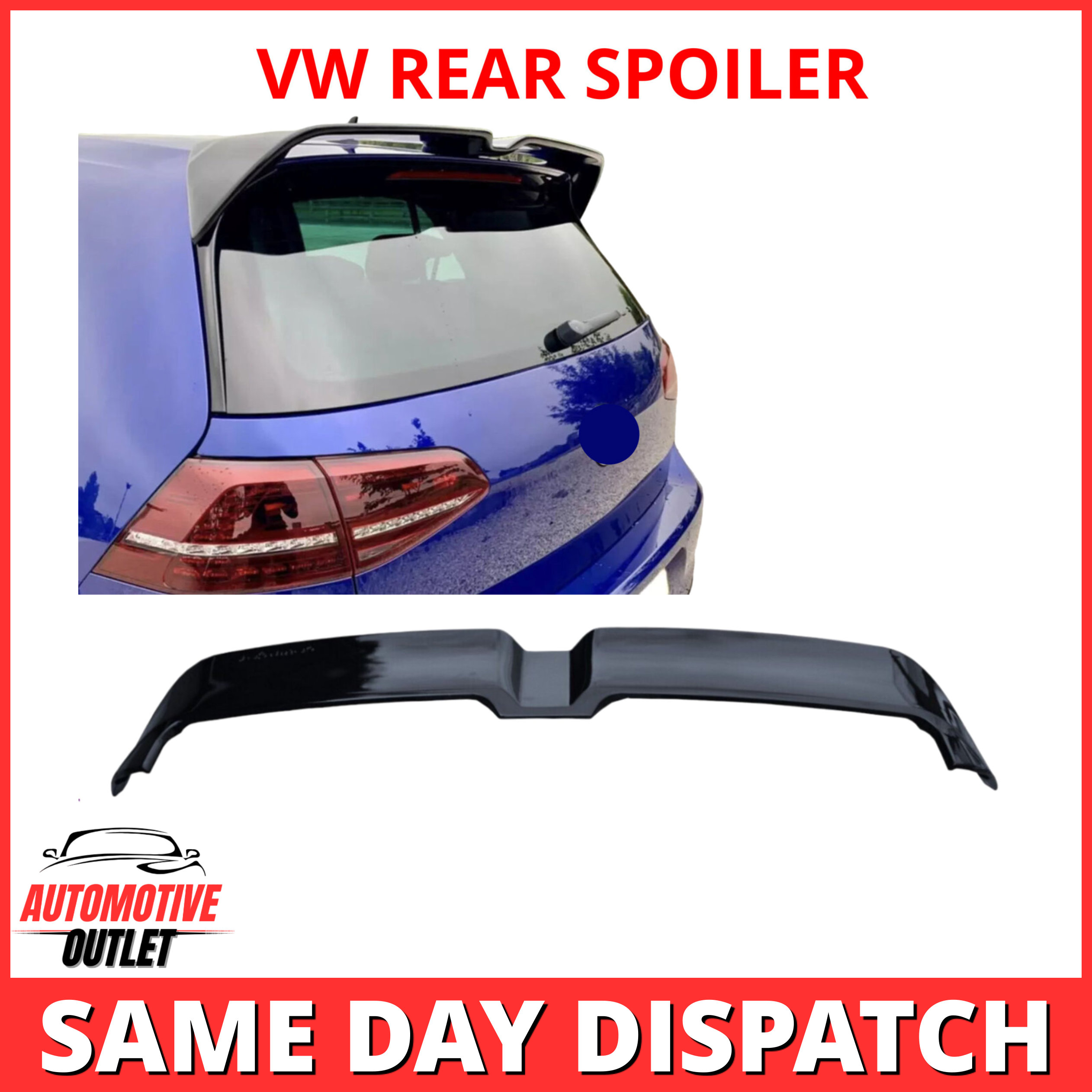 PREMIUM REAR GLOSS BLACK SPORT ROOF SPOILER FOR VW GOLF MK7 MK7.5 GTI R GTD 2013