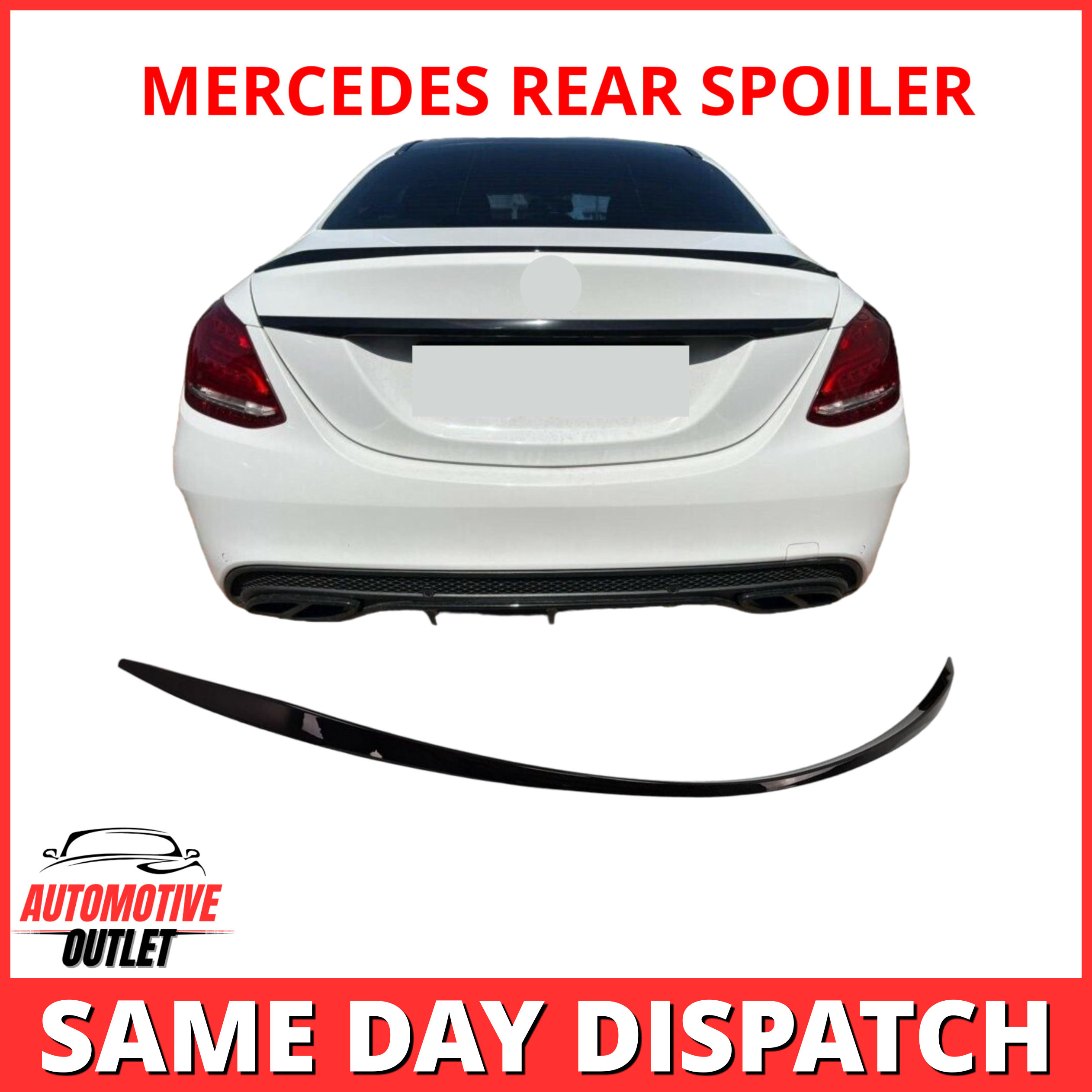REAR TRUNK BOOT LID SPOILER AMG GLOSS BLACK FOR MERCEDES C CLASS W205 C63 C43
