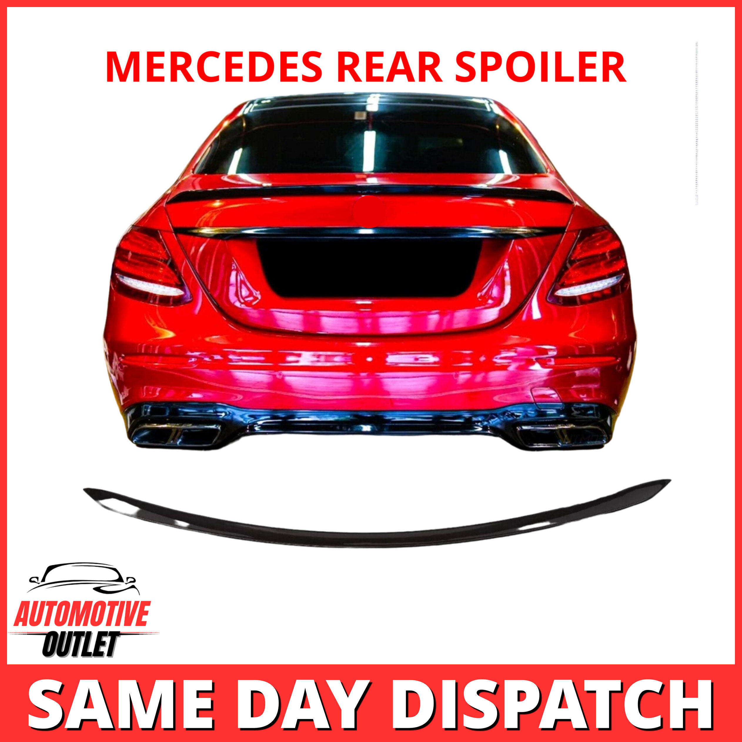 GLOSS BLACK BOOT SPOILER FOR MERCEDES E-CLASS W213 SALOON AMG-STYLED E63 S 2016+