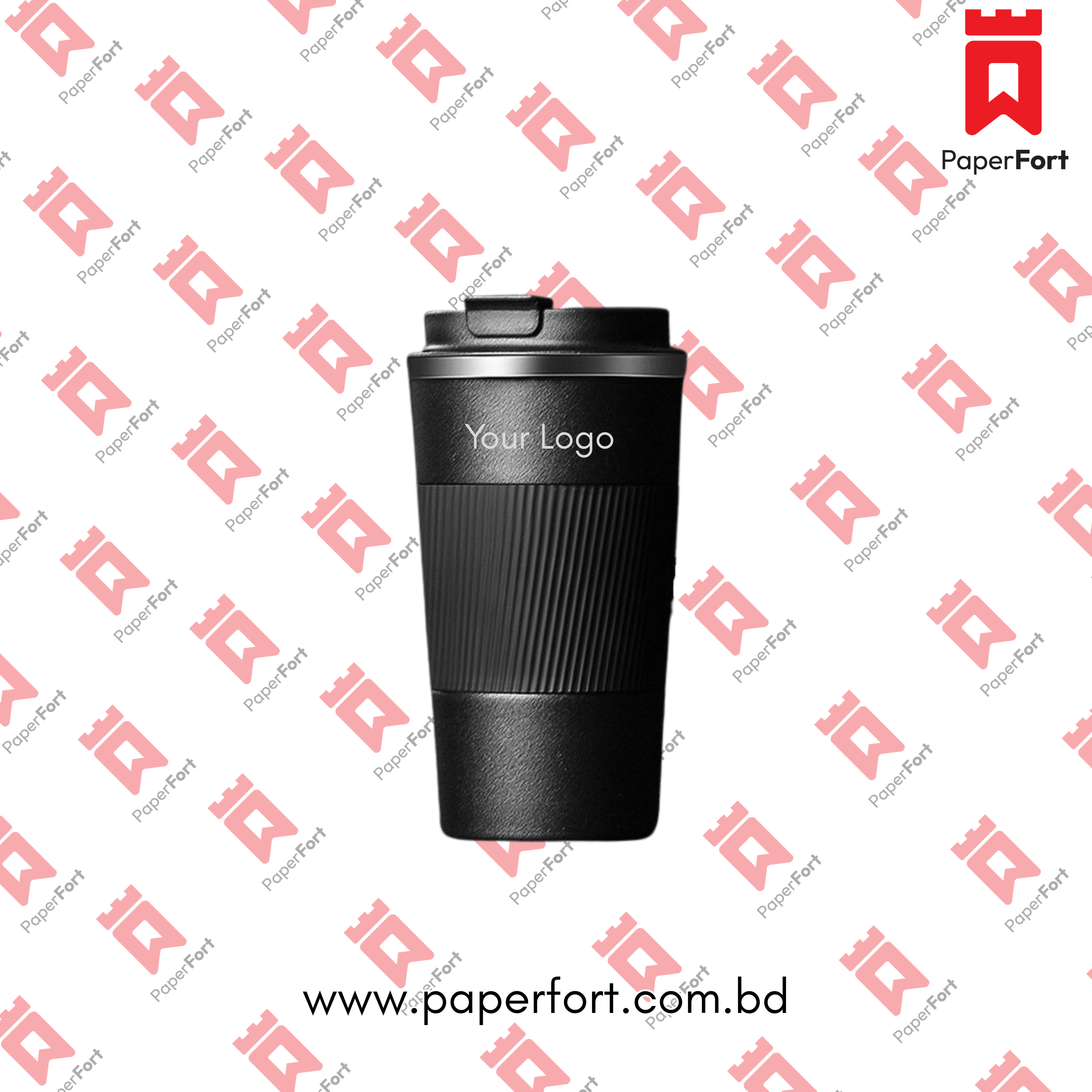 Vacuum Insulated Stainless Steel Coffee Cup with Rubber Gripper
